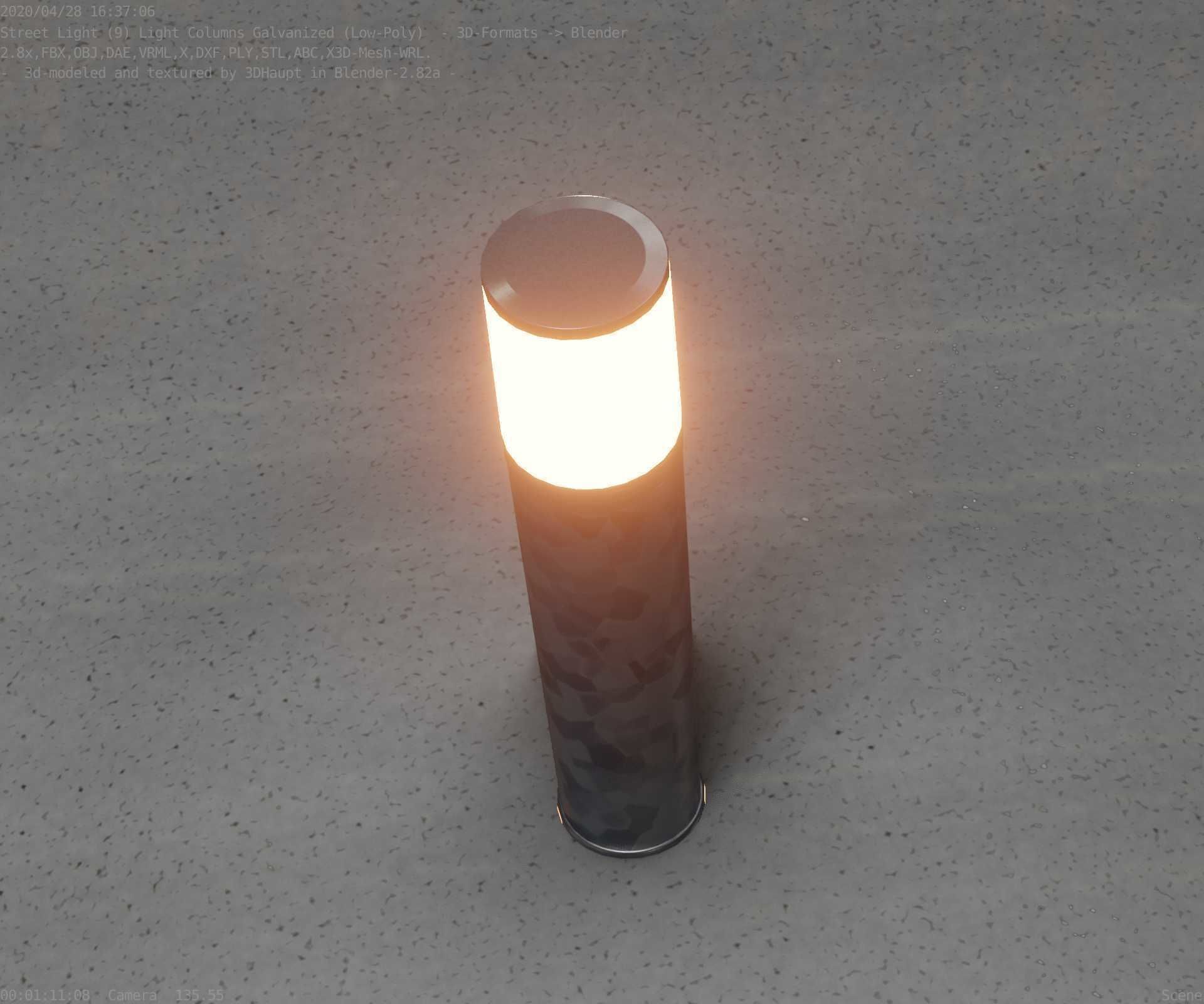 Galvanized Light-Column -18- Street-Light 9 Low-poly 3D model_37