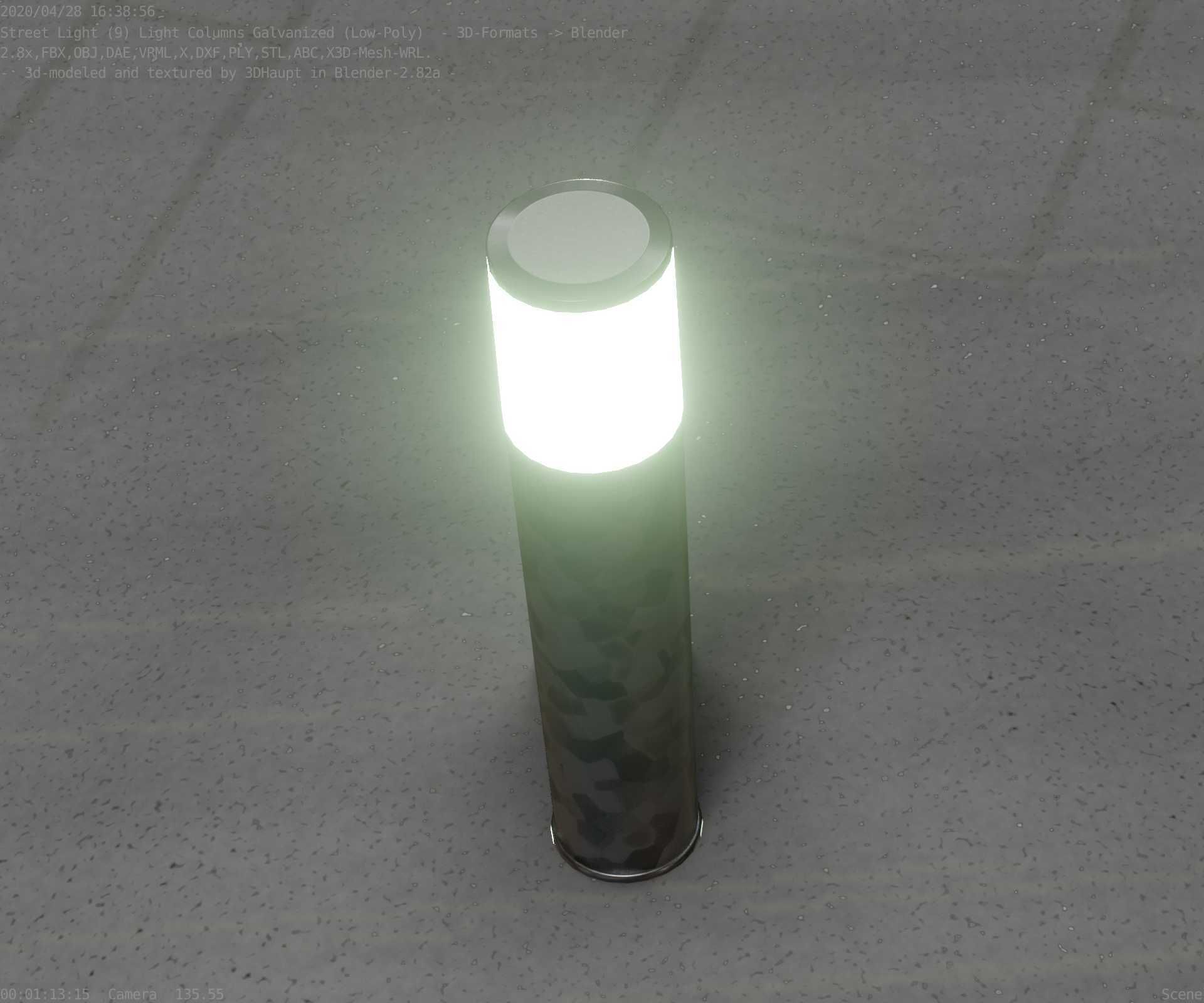 Galvanized Light-Column -18- Street-Light 9 Low-poly 3D model_67