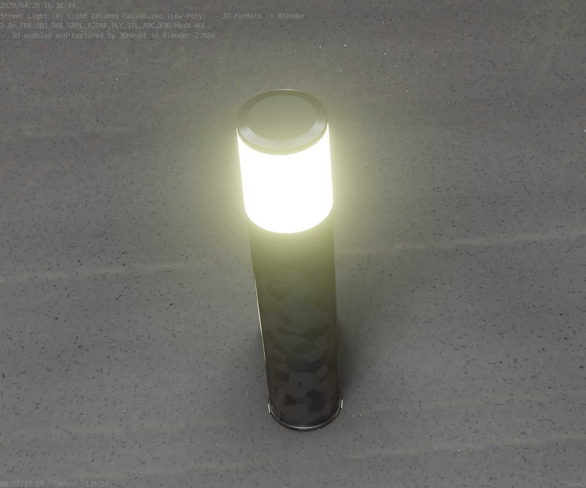 Galvanized Light-Column -18- Street-Light 9 Low-poly 3D model_61