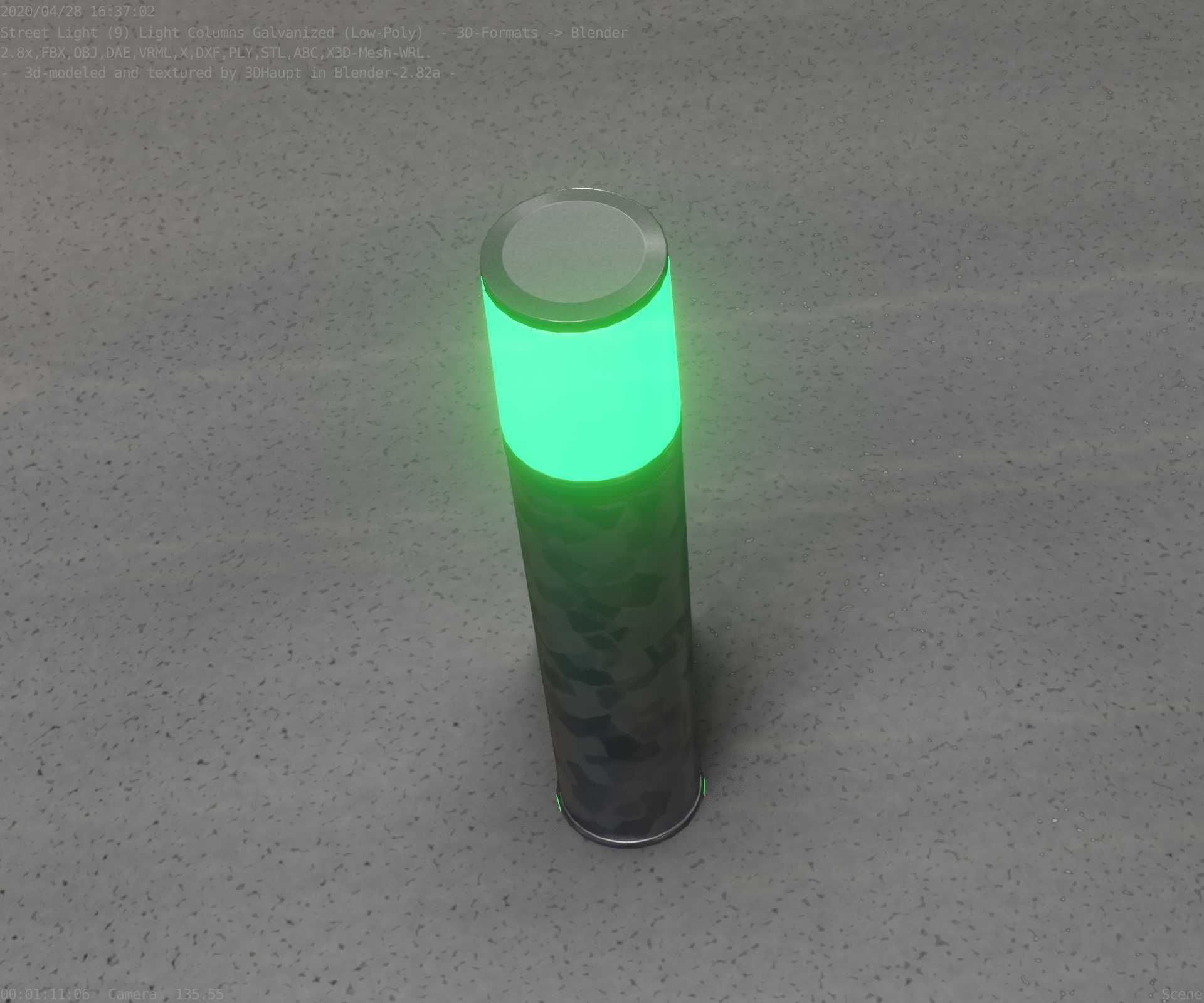 Galvanized Light-Column -18- Street-Light 9 Low-poly 3D model_35