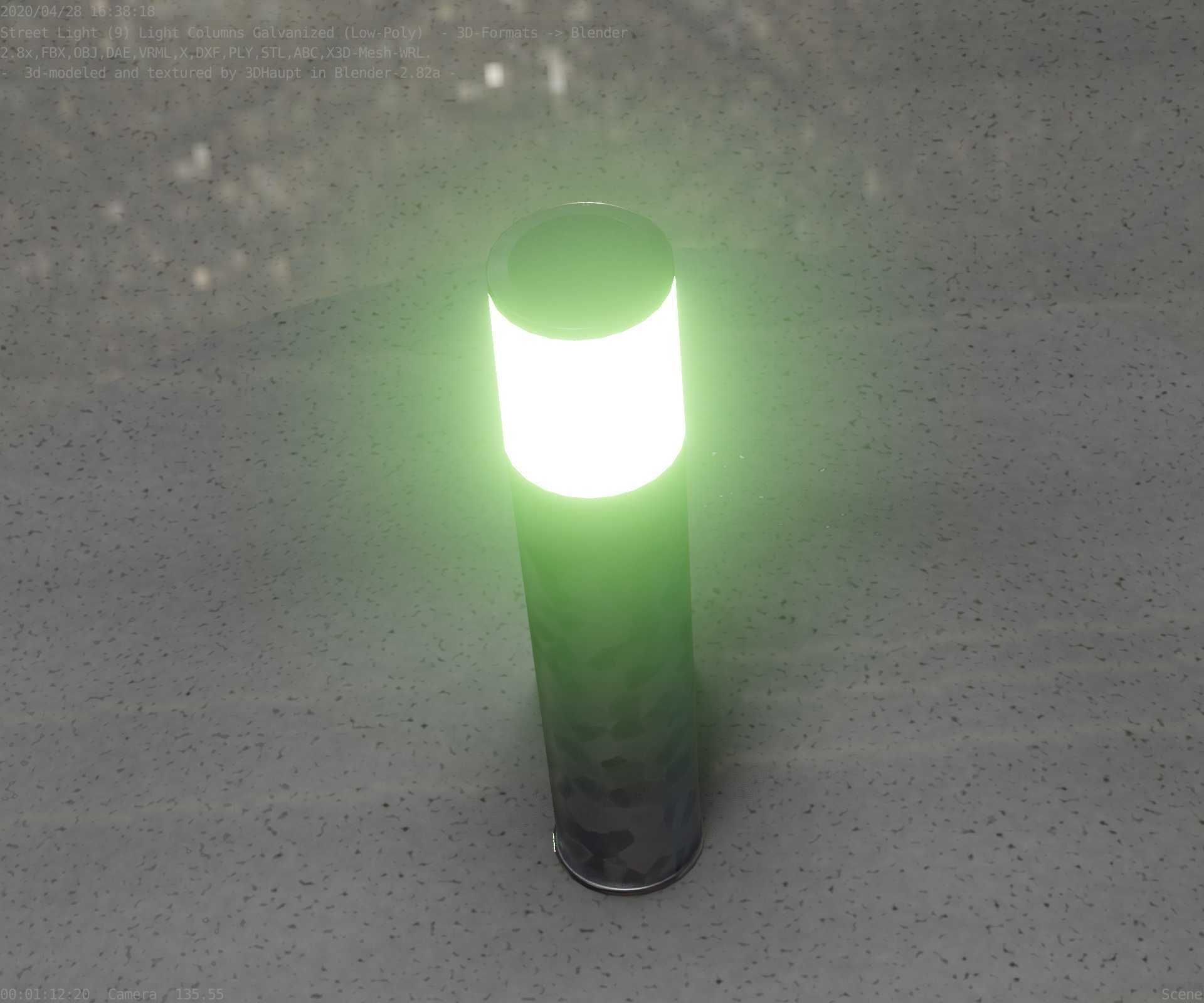 Galvanized Light-Column -18- Street-Light 9 Low-poly 3D model_48