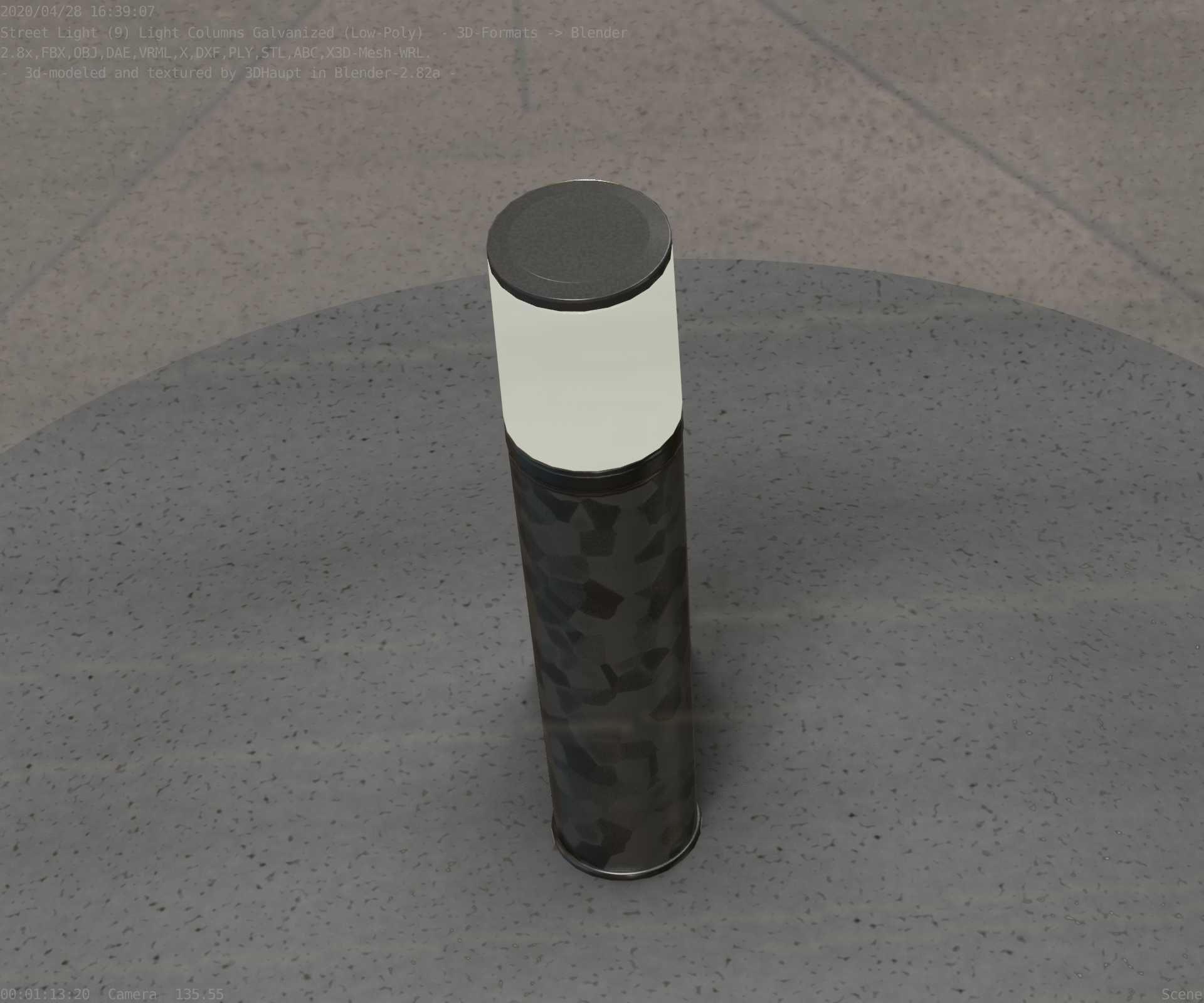 Galvanized Light-Column -18- Street-Light 9 Low-poly 3D model_72