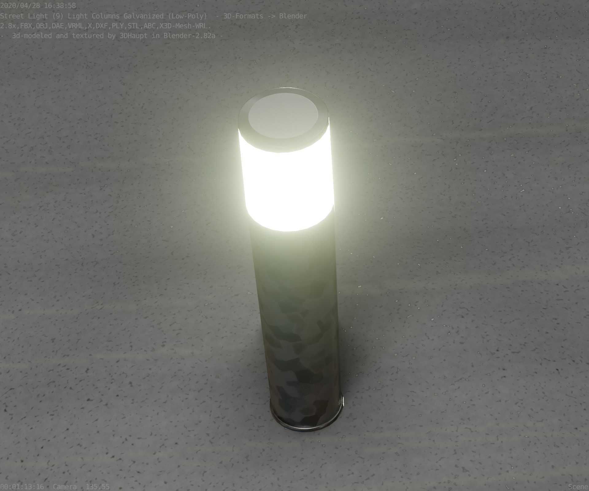 Galvanized Light-Column -18- Street-Light 9 Low-poly 3D model_68