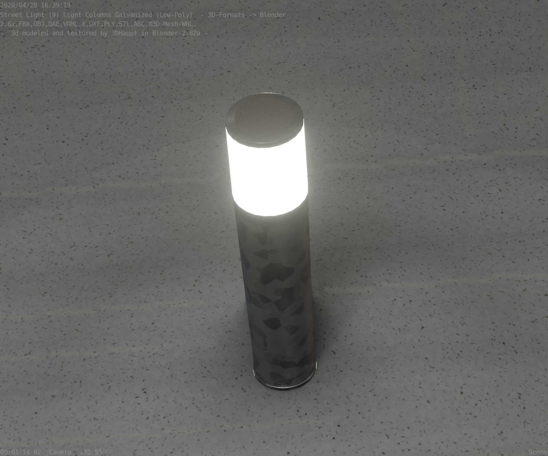 Galvanized Light-Column -18- Street-Light 9 Low-poly 3D model_78