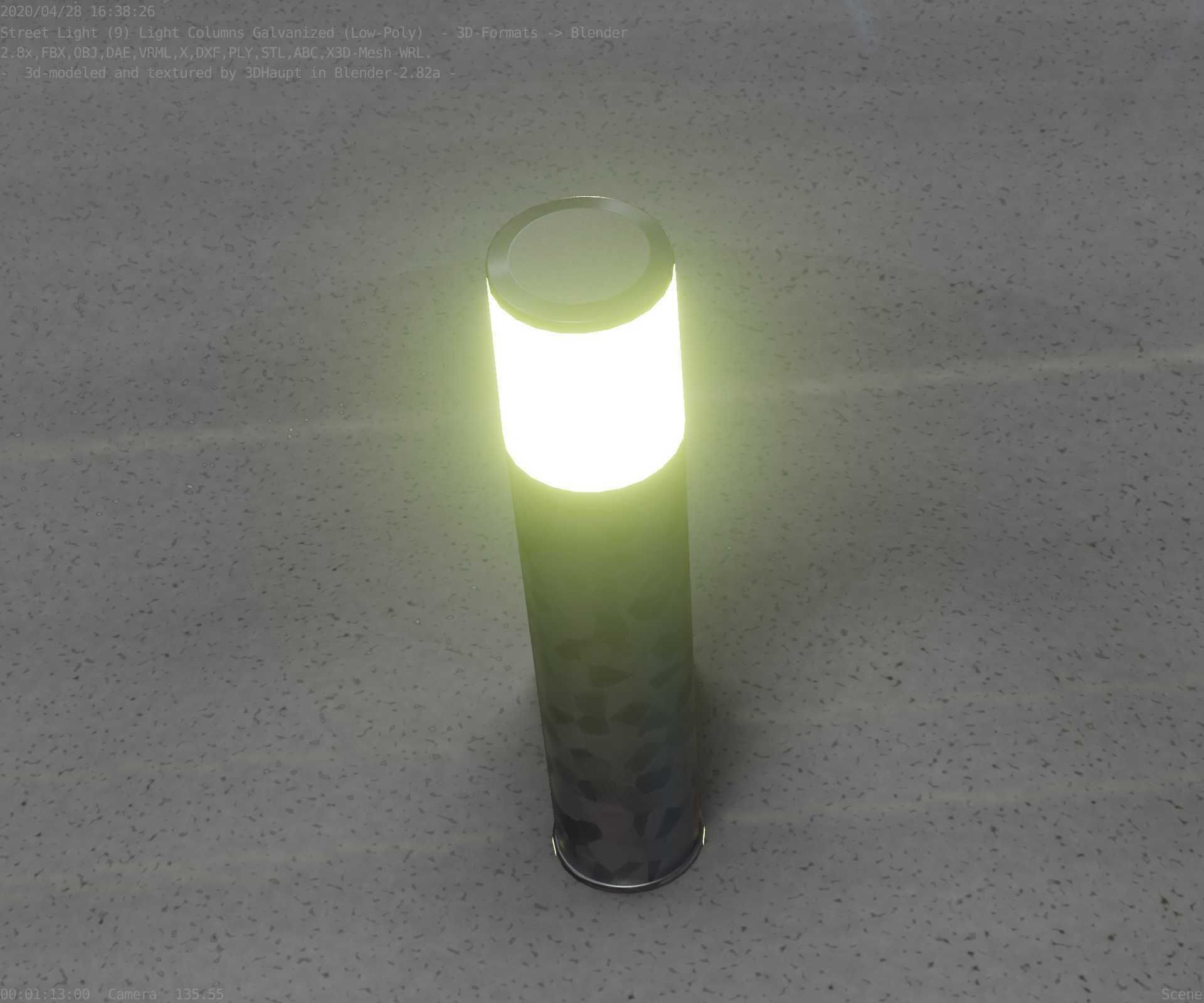 Galvanized Light-Column -18- Street-Light 9 Low-poly 3D model_52