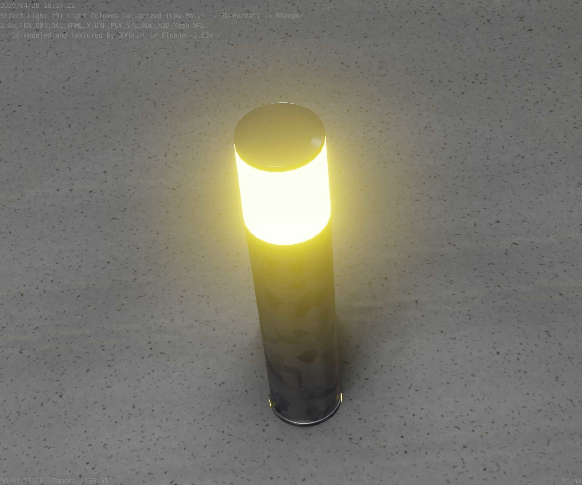 Galvanized Light-Column -18- Street-Light 9 Low-poly 3D model_4