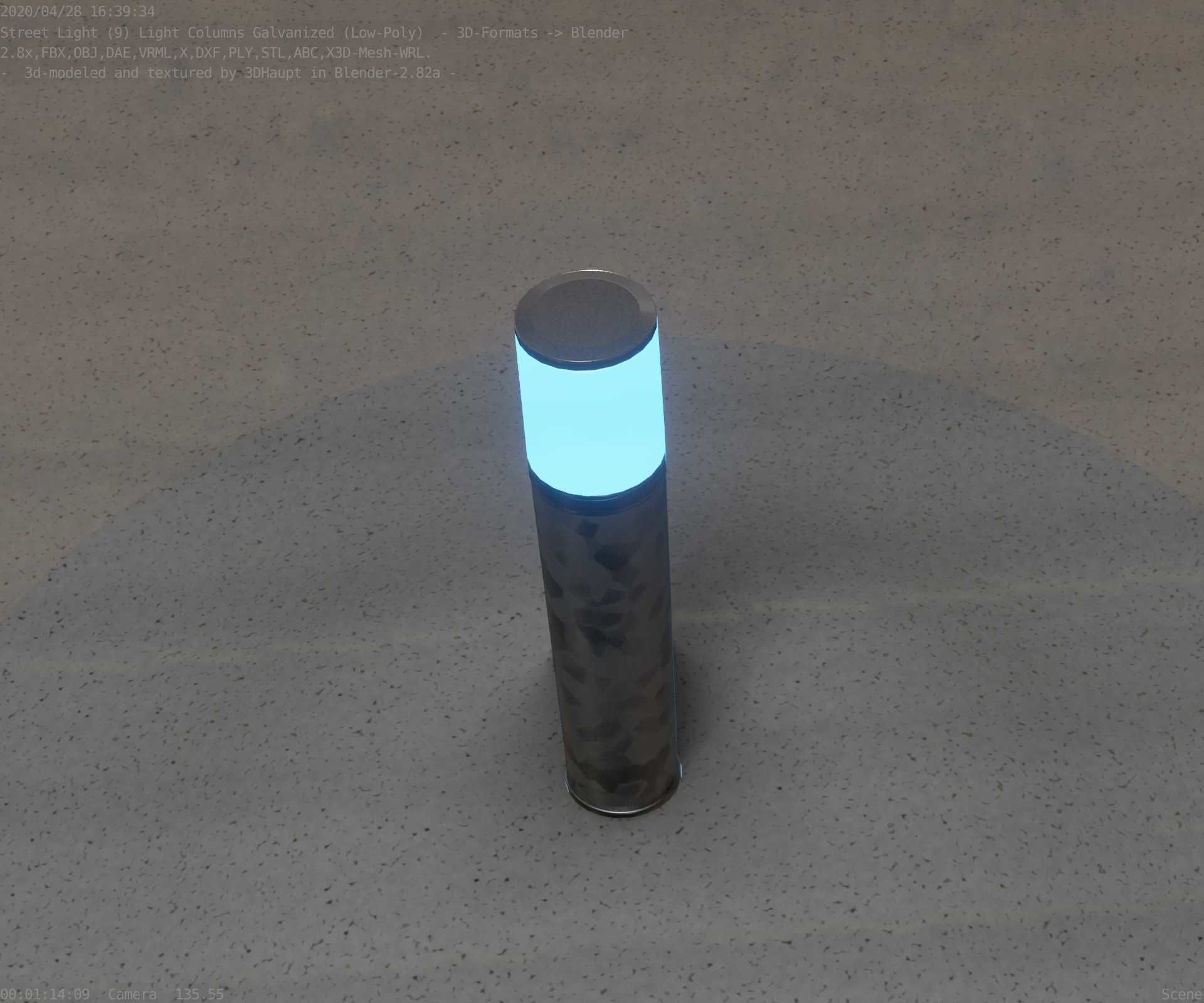 Galvanized Light-Column -18- Street-Light 9 Low-poly 3D model_85