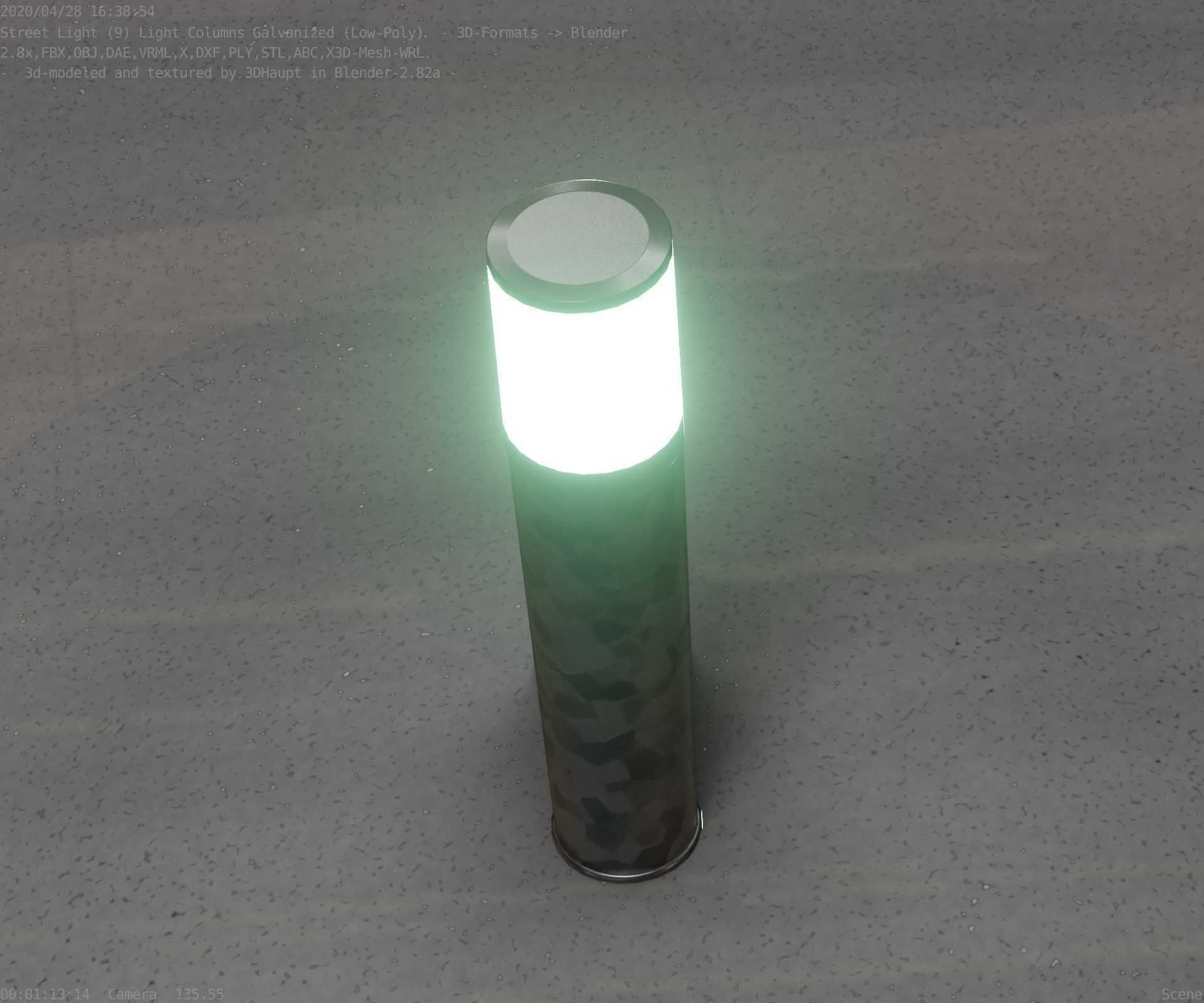 Galvanized Light-Column -18- Street-Light 9 Low-poly 3D model_66