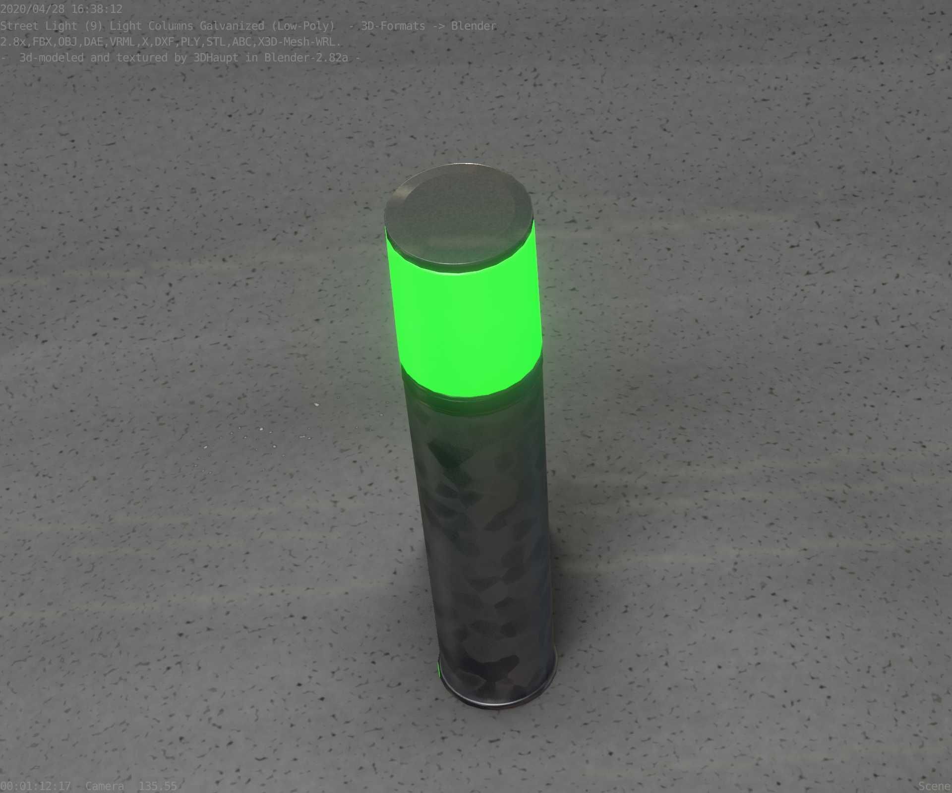 Galvanized Light-Column -18- Street-Light 9 Low-poly 3D model_45
