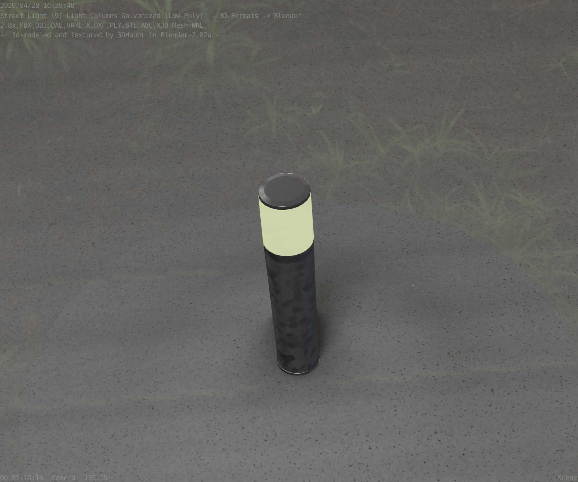 Galvanized Light-Column -18- Street-Light 9 Low-poly 3D model_92