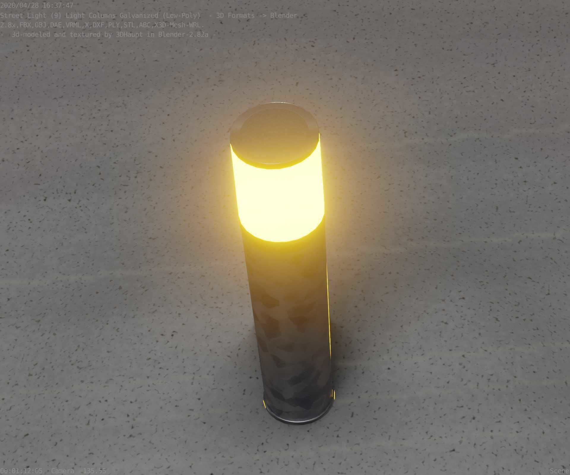 Galvanized Light-Column -18- Street-Light 9 Low-poly 3D model_17