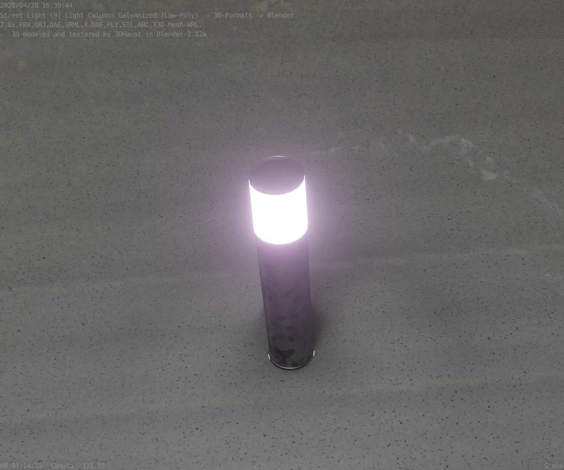 Galvanized Light-Column -18- Street-Light 9 Low-poly 3D model_90