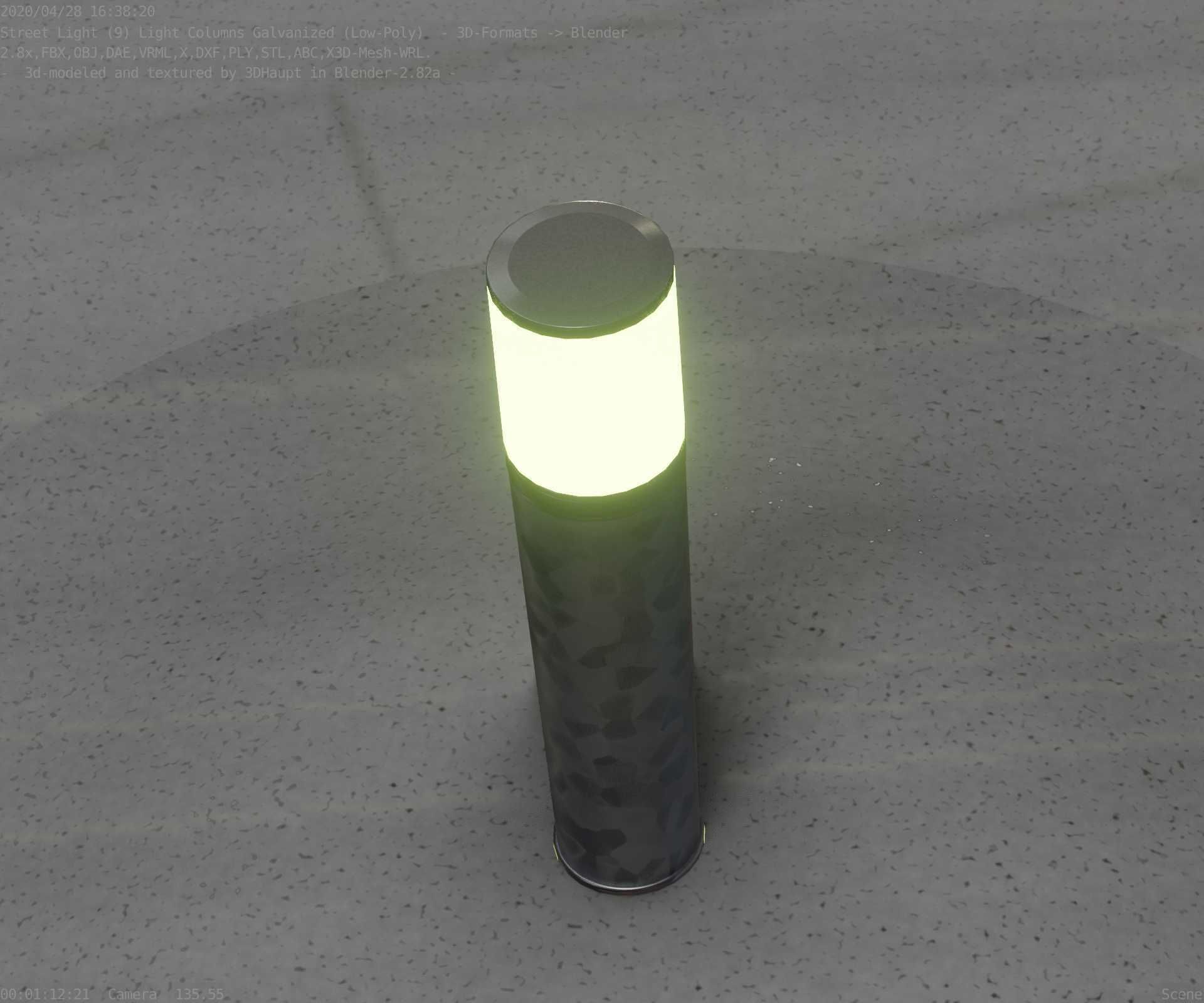 Galvanized Light-Column -18- Street-Light 9 Low-poly 3D model_49