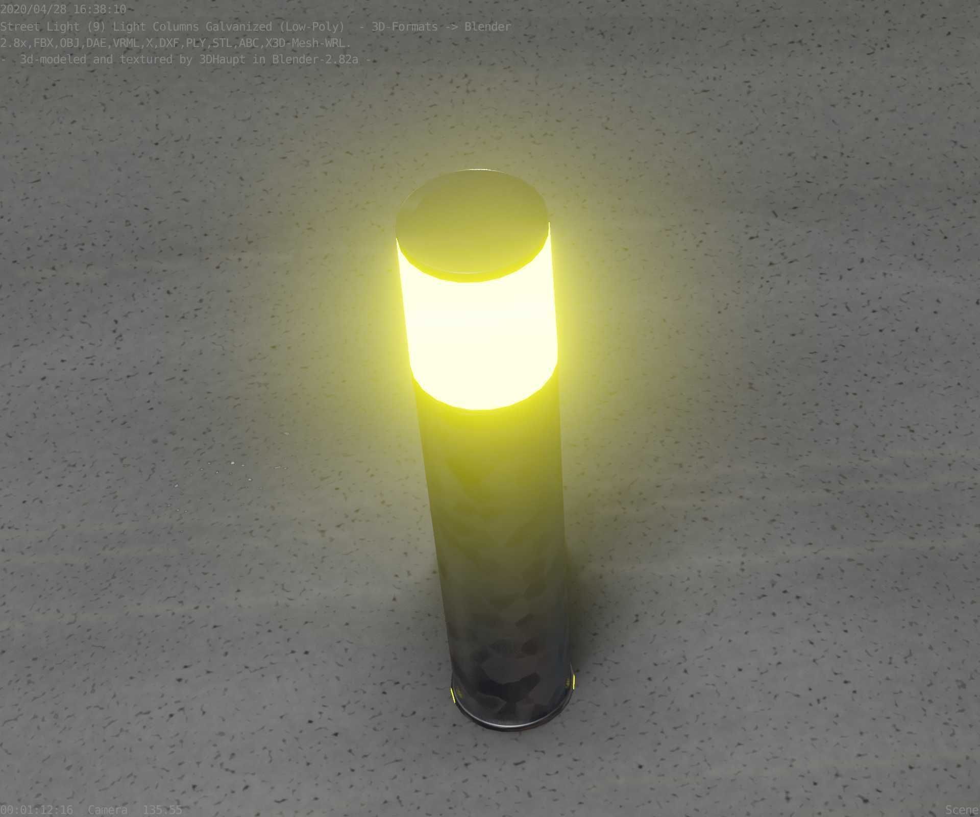 Galvanized Light-Column -18- Street-Light 9 Low-poly 3D model_44