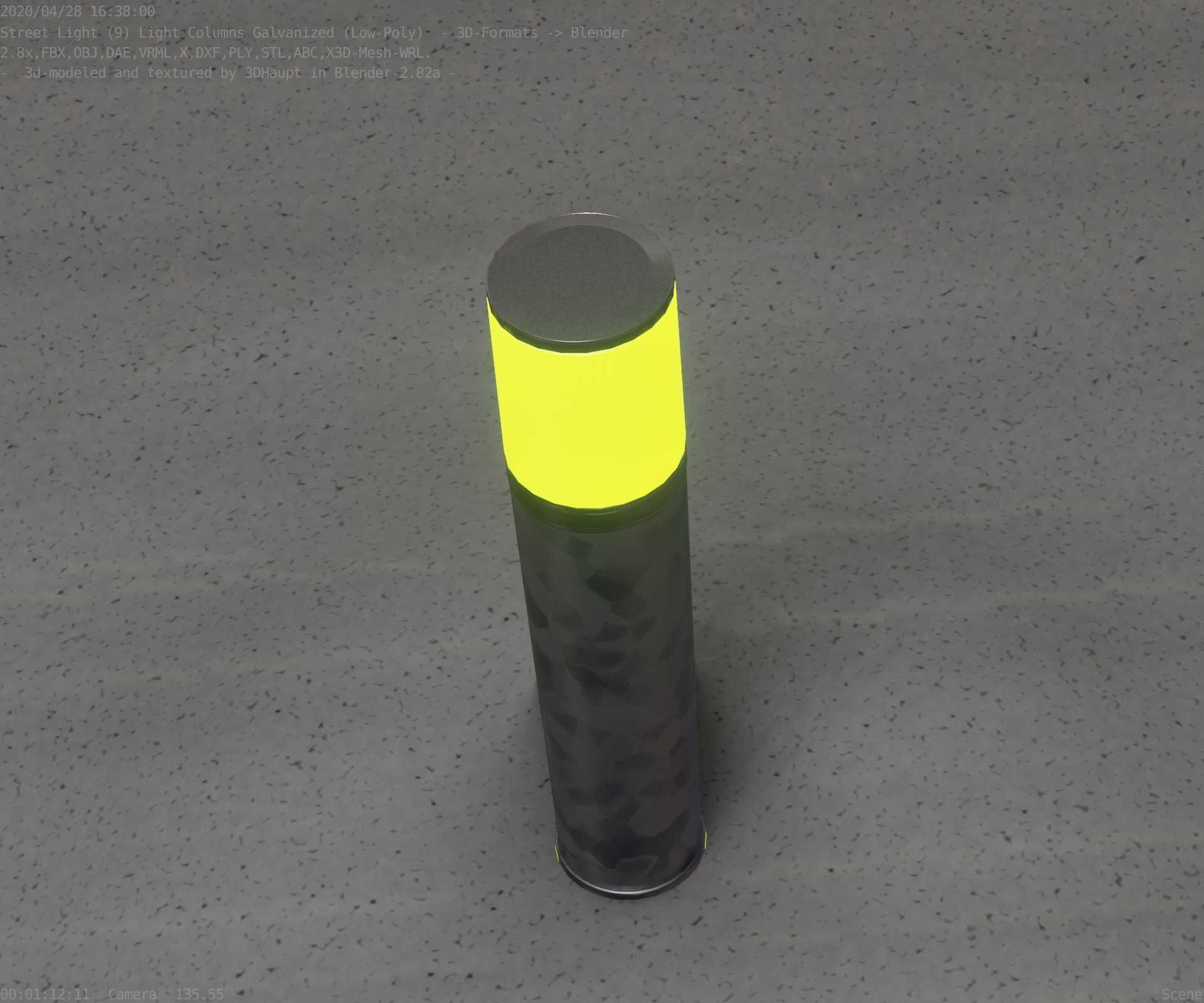 Galvanized Light-Column -18- Street-Light 9 Low-poly 3D model_23