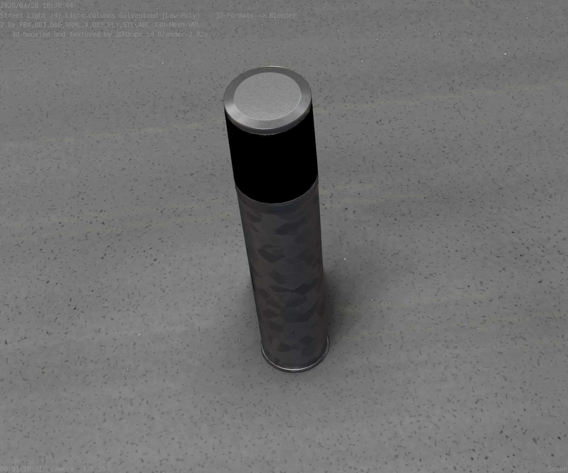 Galvanized Light-Column -18- Street-Light 9 Low-poly 3D model_26