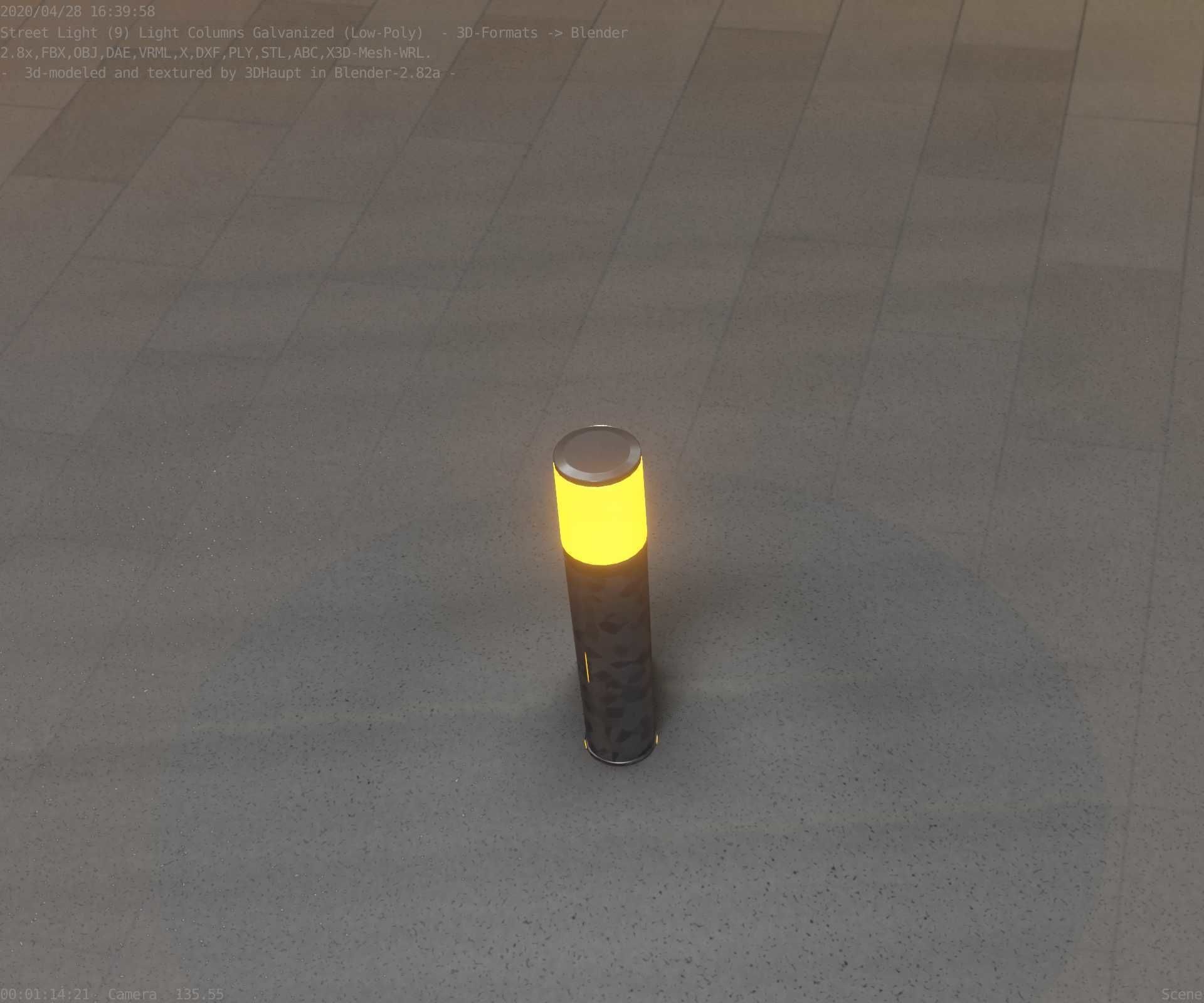 Galvanized Light-Column -18- Street-Light 9 Low-poly 3D model_97
