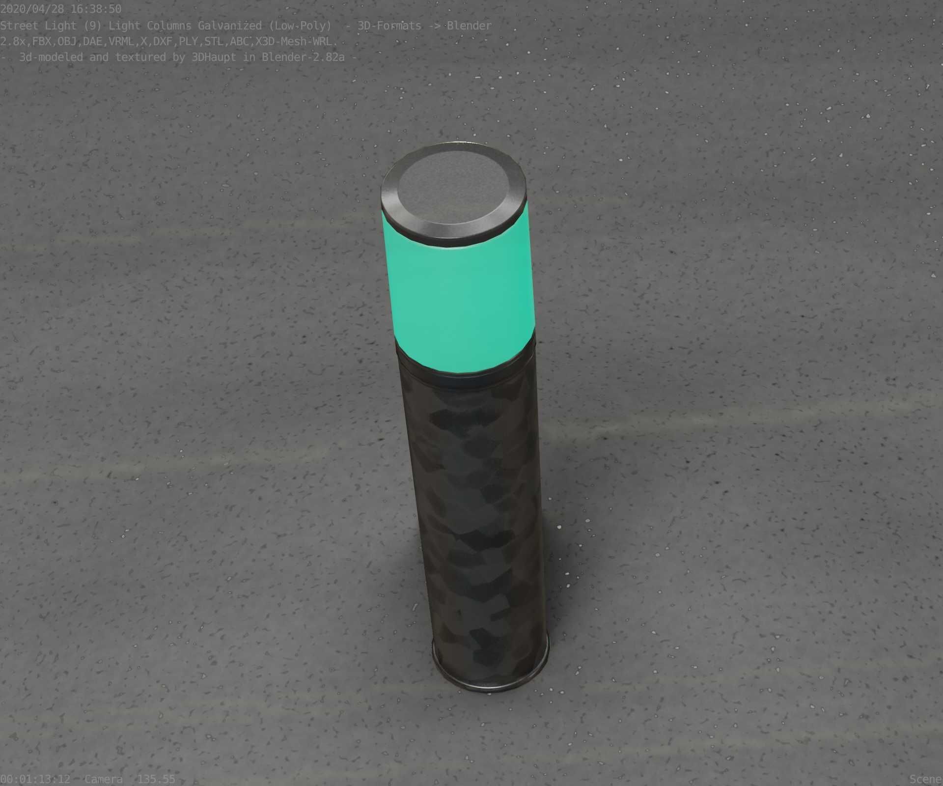 Galvanized Light-Column -18- Street-Light 9 Low-poly 3D model_64