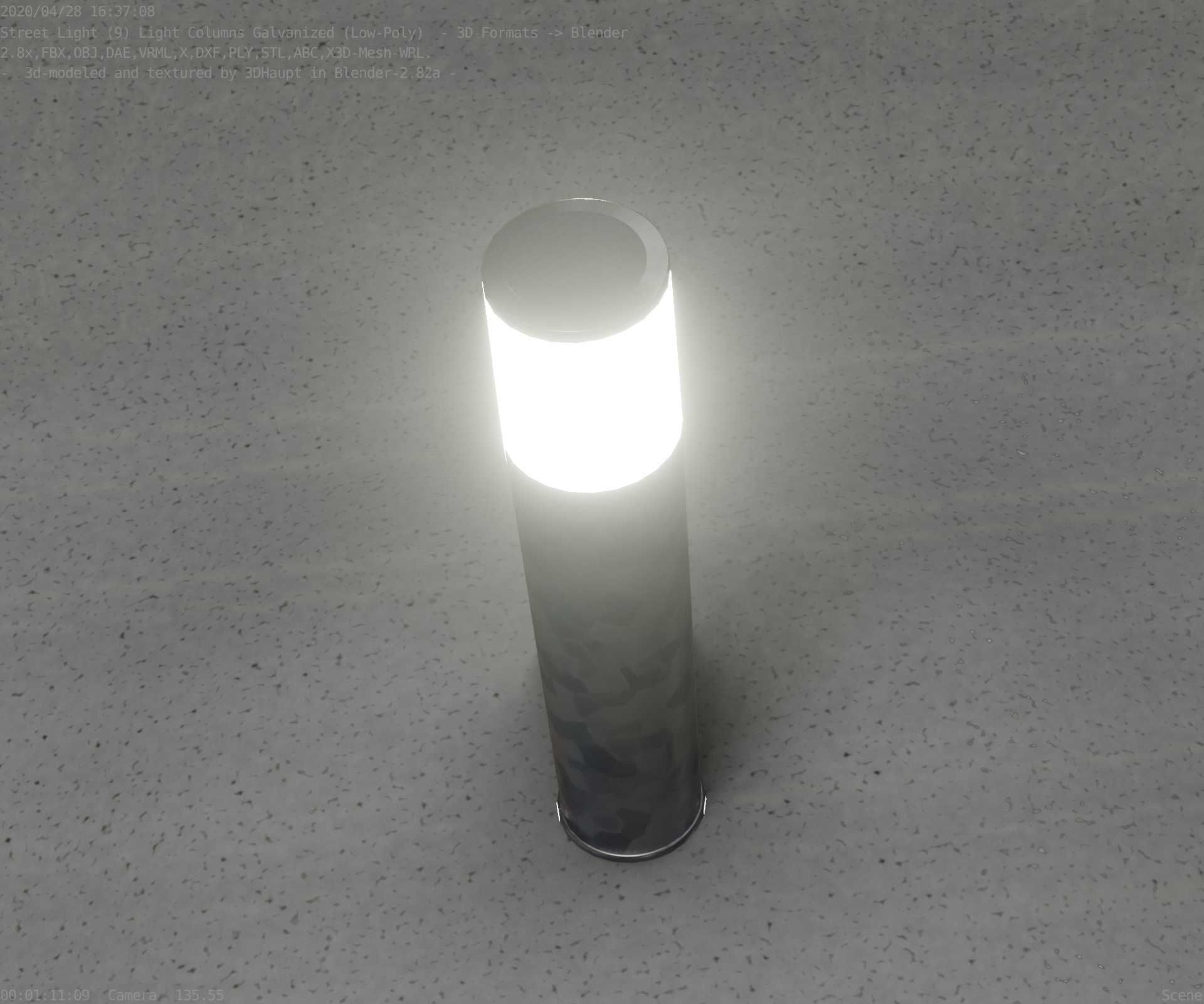 Galvanized Light-Column -18- Street-Light 9 Low-poly 3D model_38