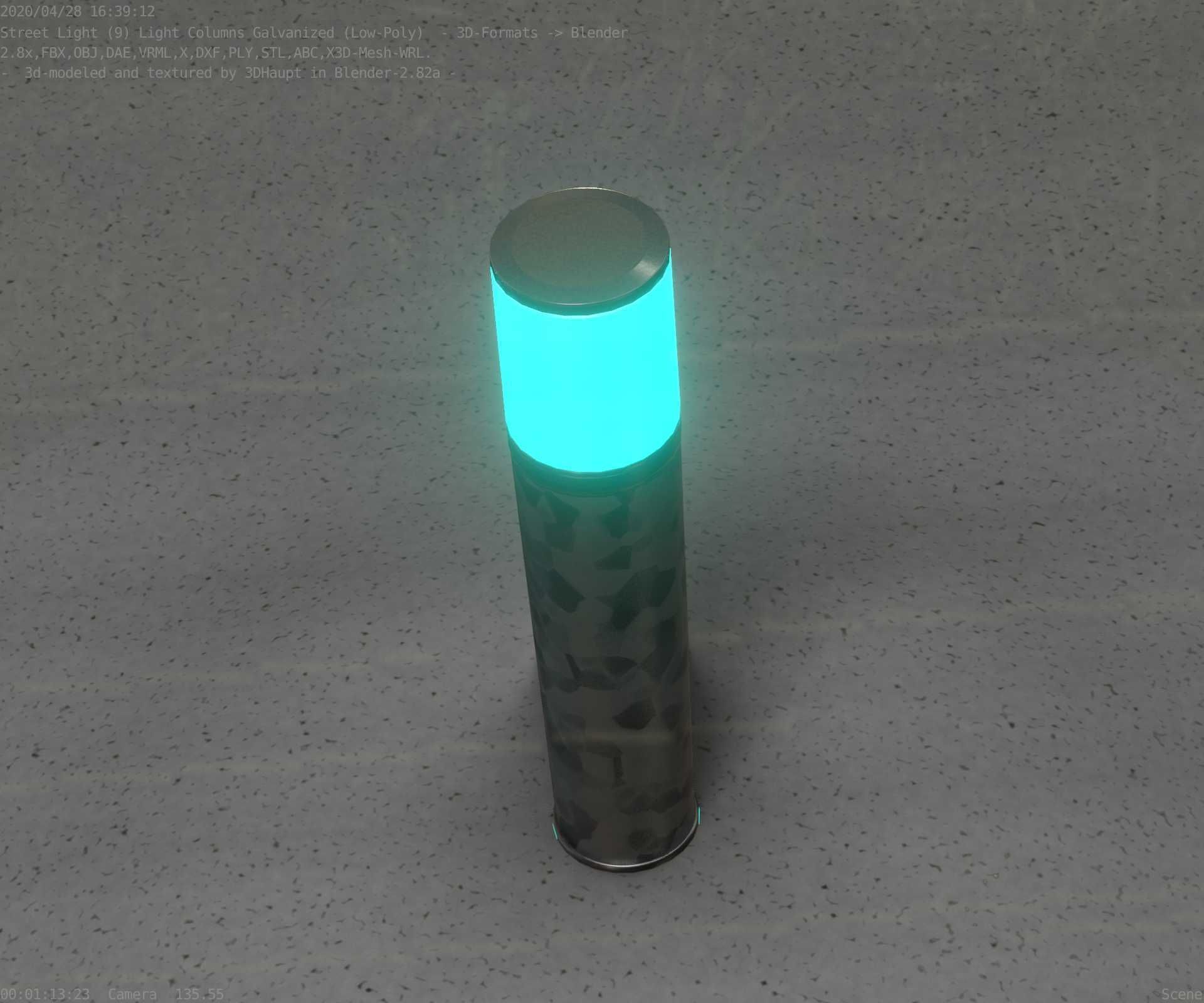 Galvanized Light-Column -18- Street-Light 9 Low-poly 3D model_75