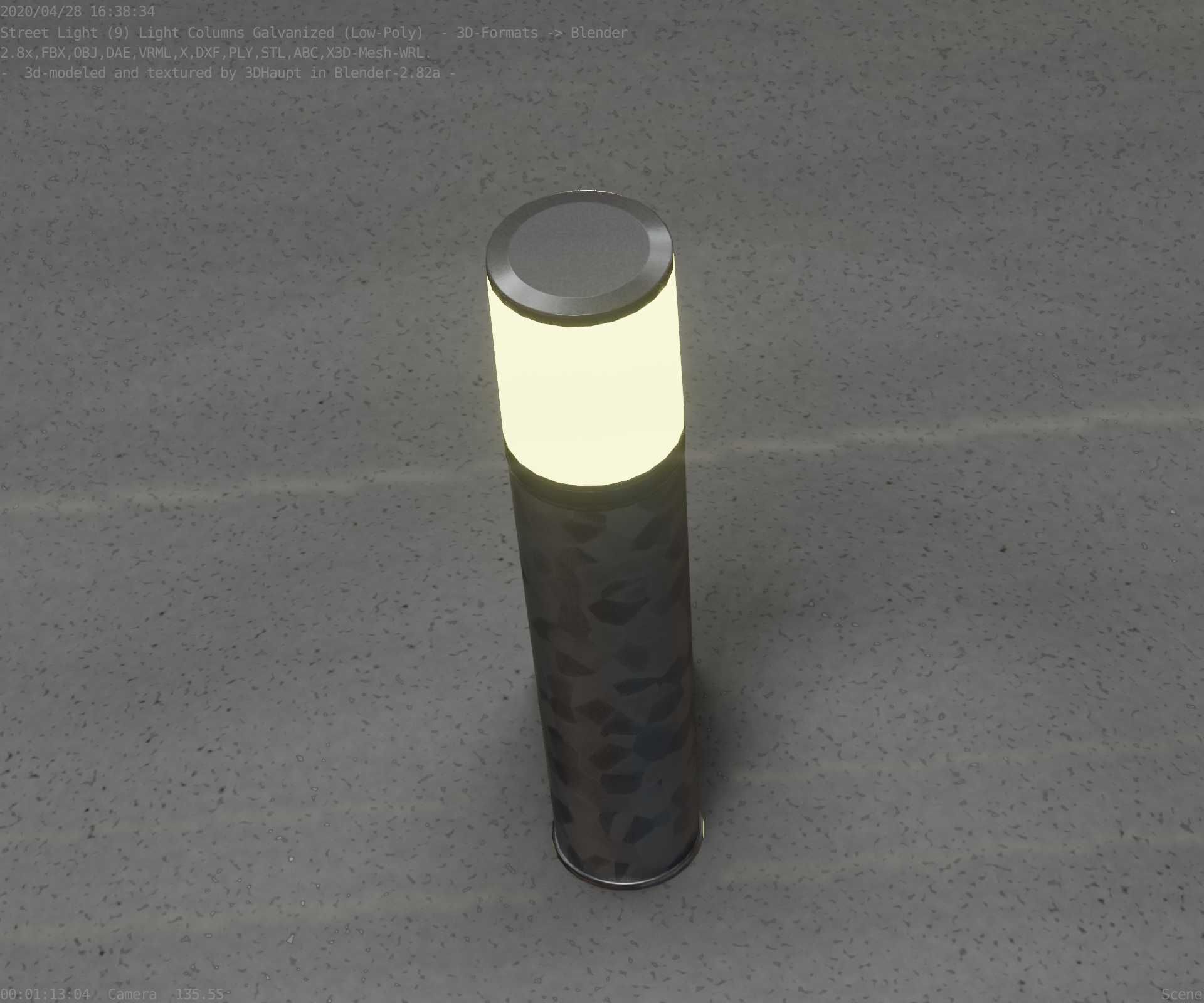 Galvanized Light-Column -18- Street-Light 9 Low-poly 3D model_56