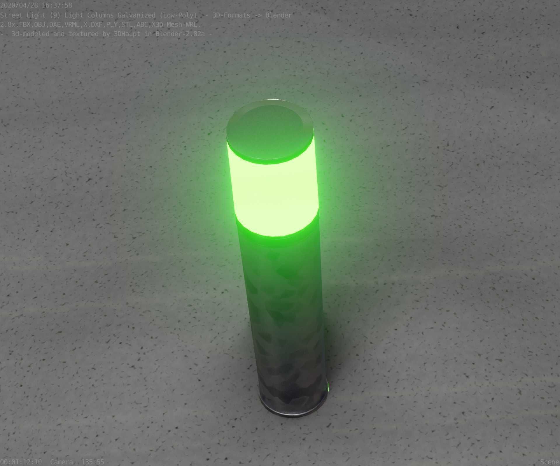 Galvanized Light-Column -18- Street-Light 9 Low-poly 3D model_22