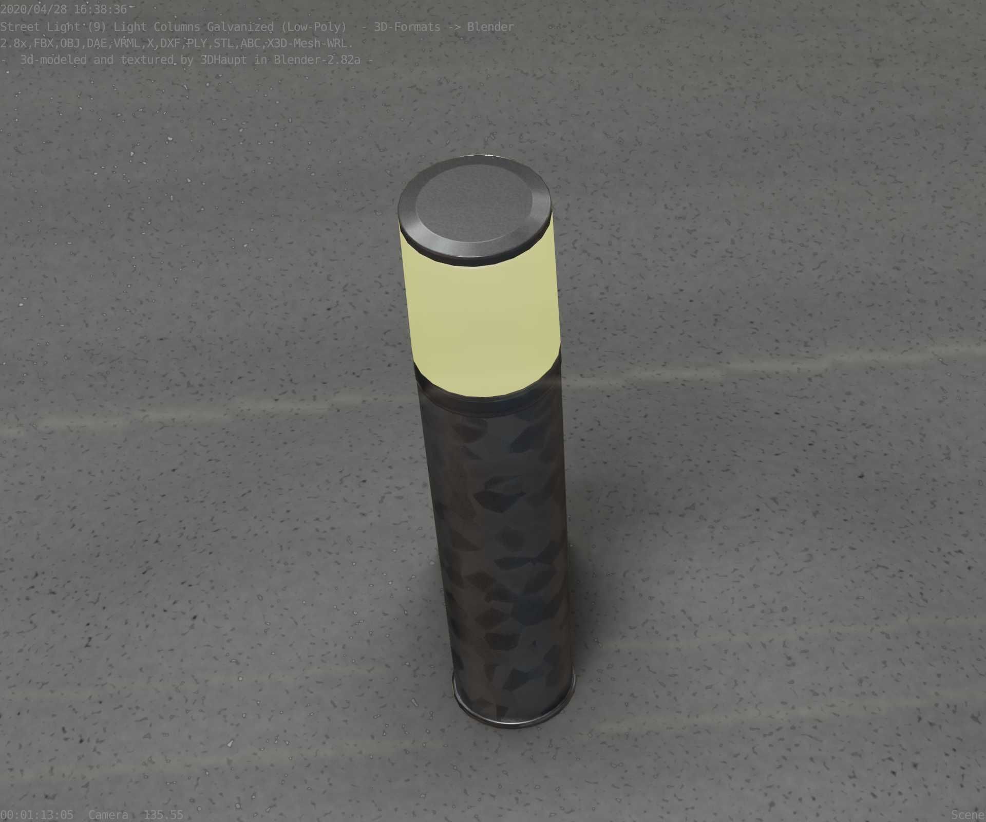 Galvanized Light-Column -18- Street-Light 9 Low-poly 3D model_57
