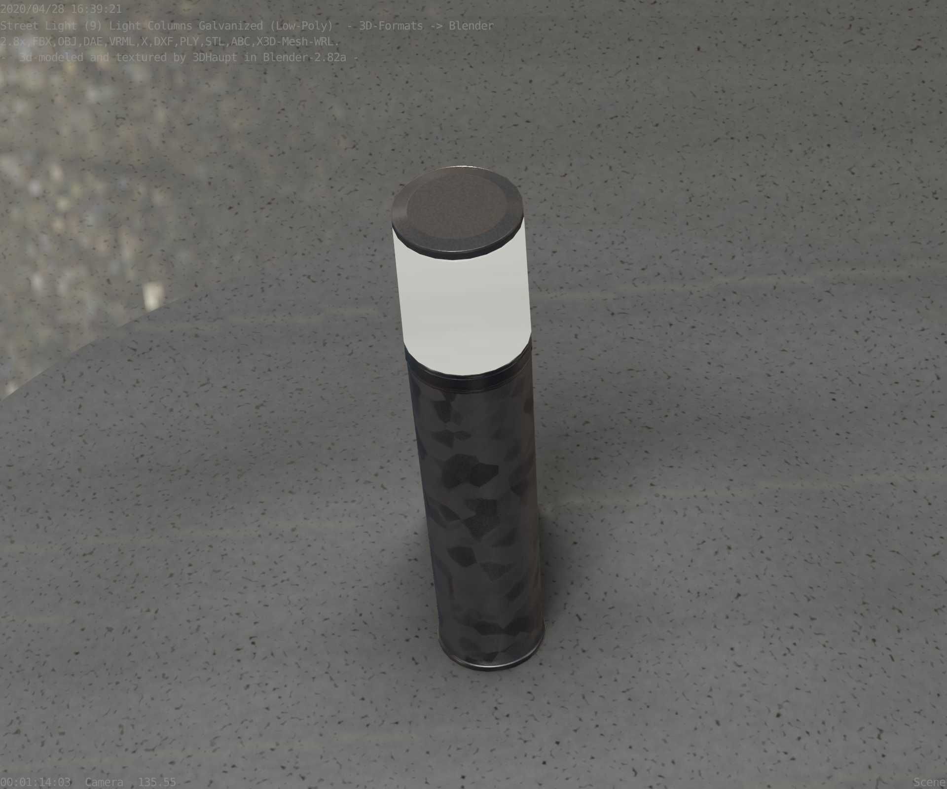 Galvanized Light-Column -18- Street-Light 9 Low-poly 3D model_79