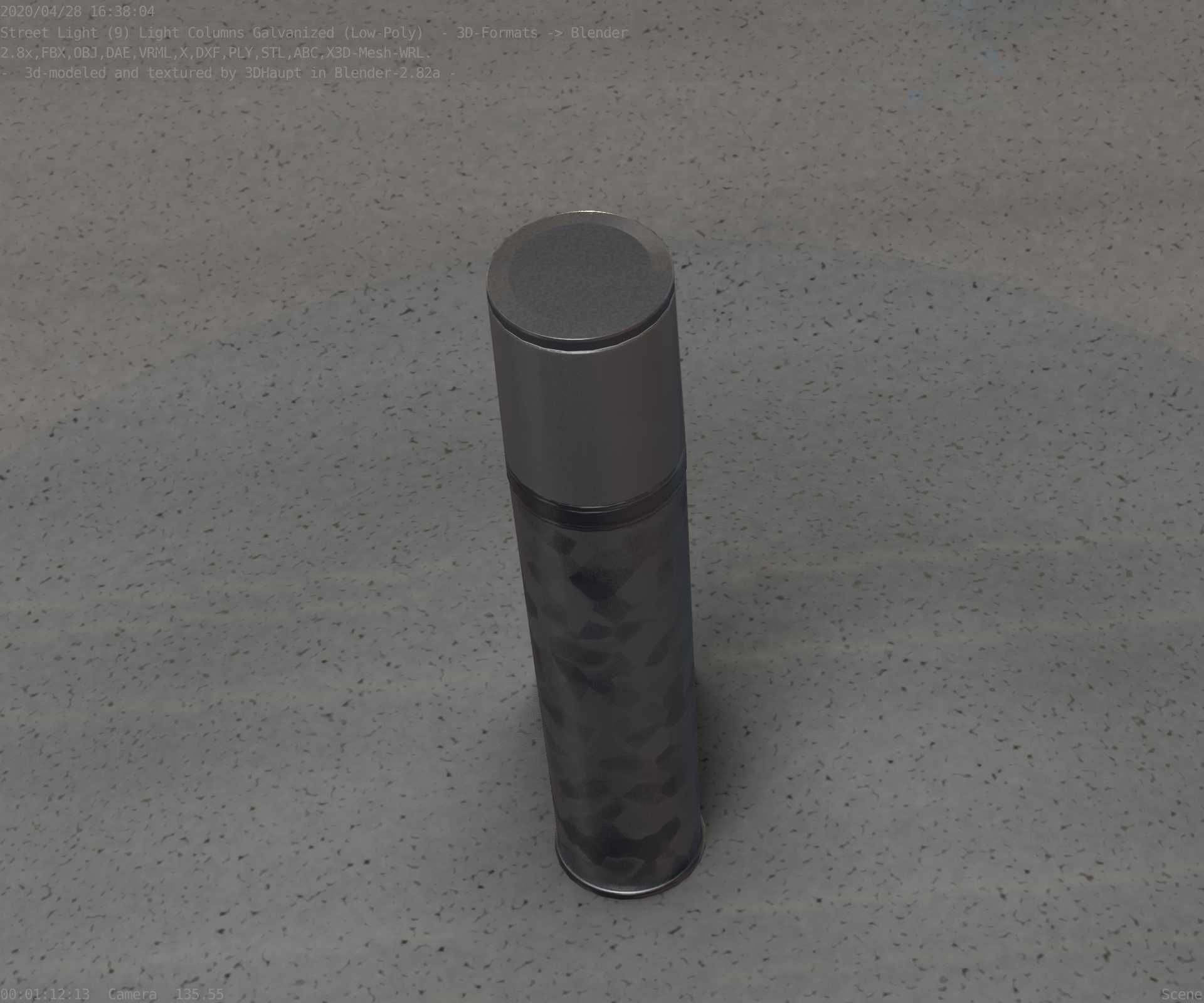 Galvanized Light-Column -18- Street-Light 9 Low-poly 3D model_25