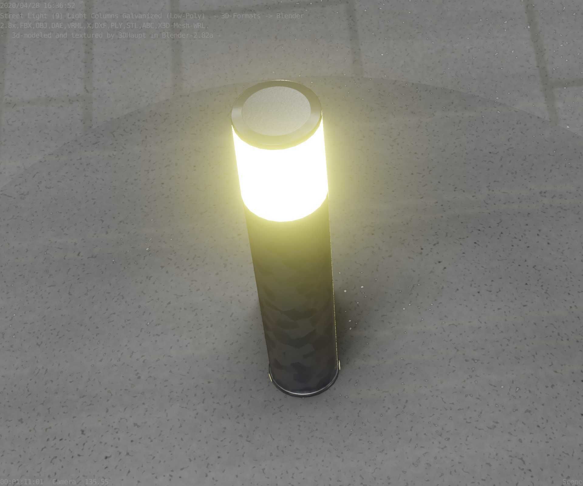 Galvanized Light-Column -18- Street-Light 9 Low-poly 3D model_30