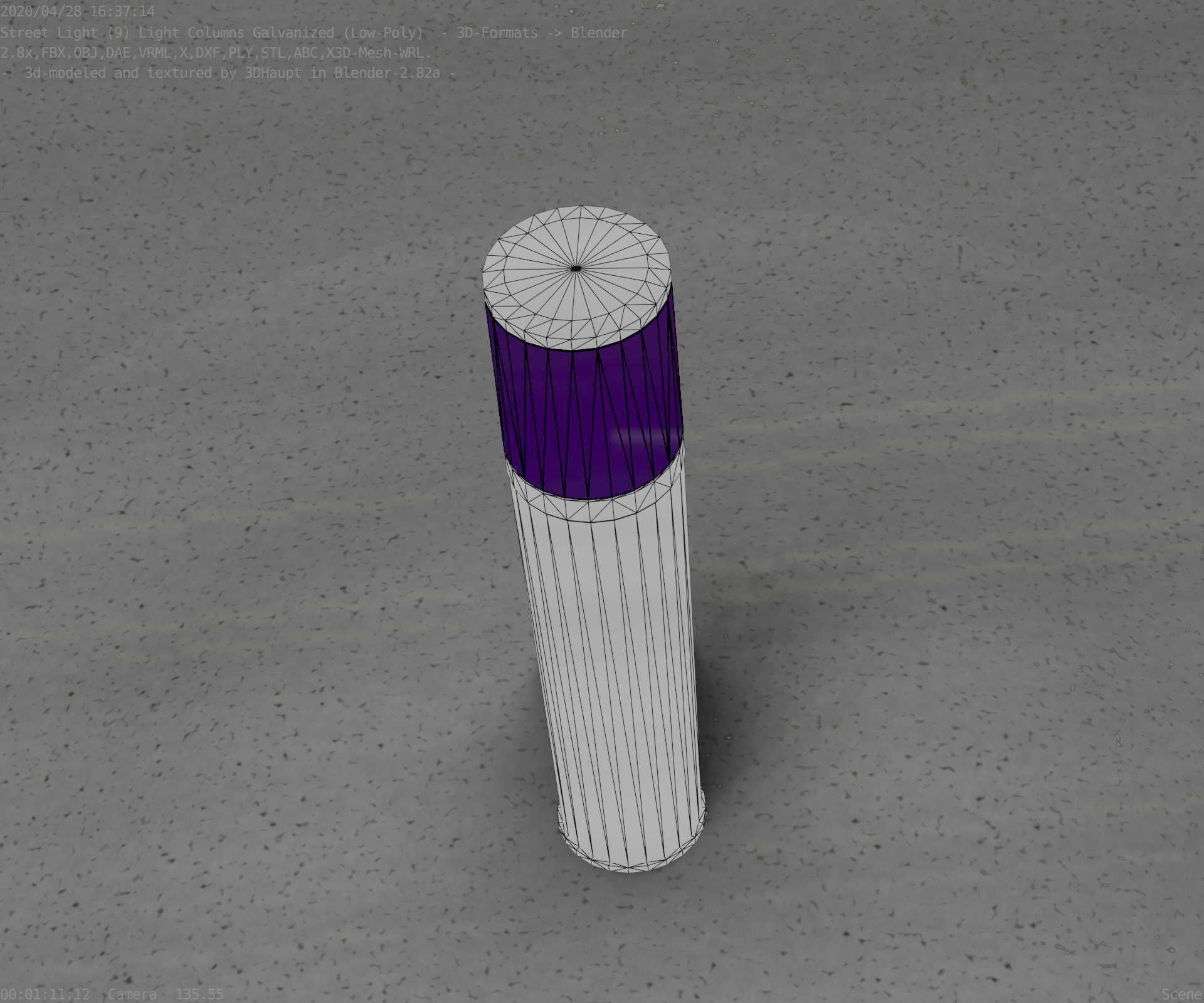 Galvanized Light-Column -18- Street-Light 9 Low-poly 3D model_41
