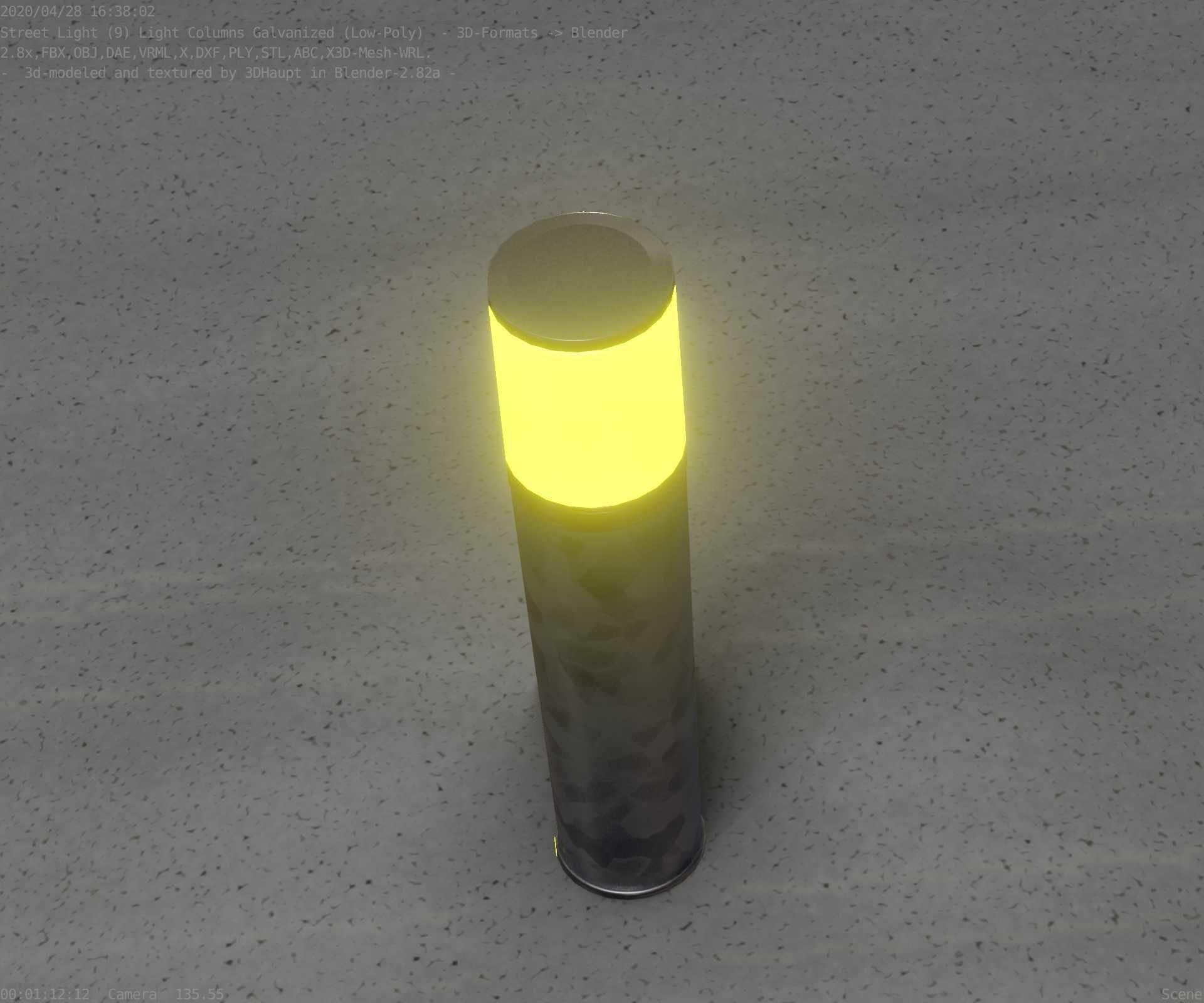 Galvanized Light-Column -18- Street-Light 9 Low-poly 3D model_24