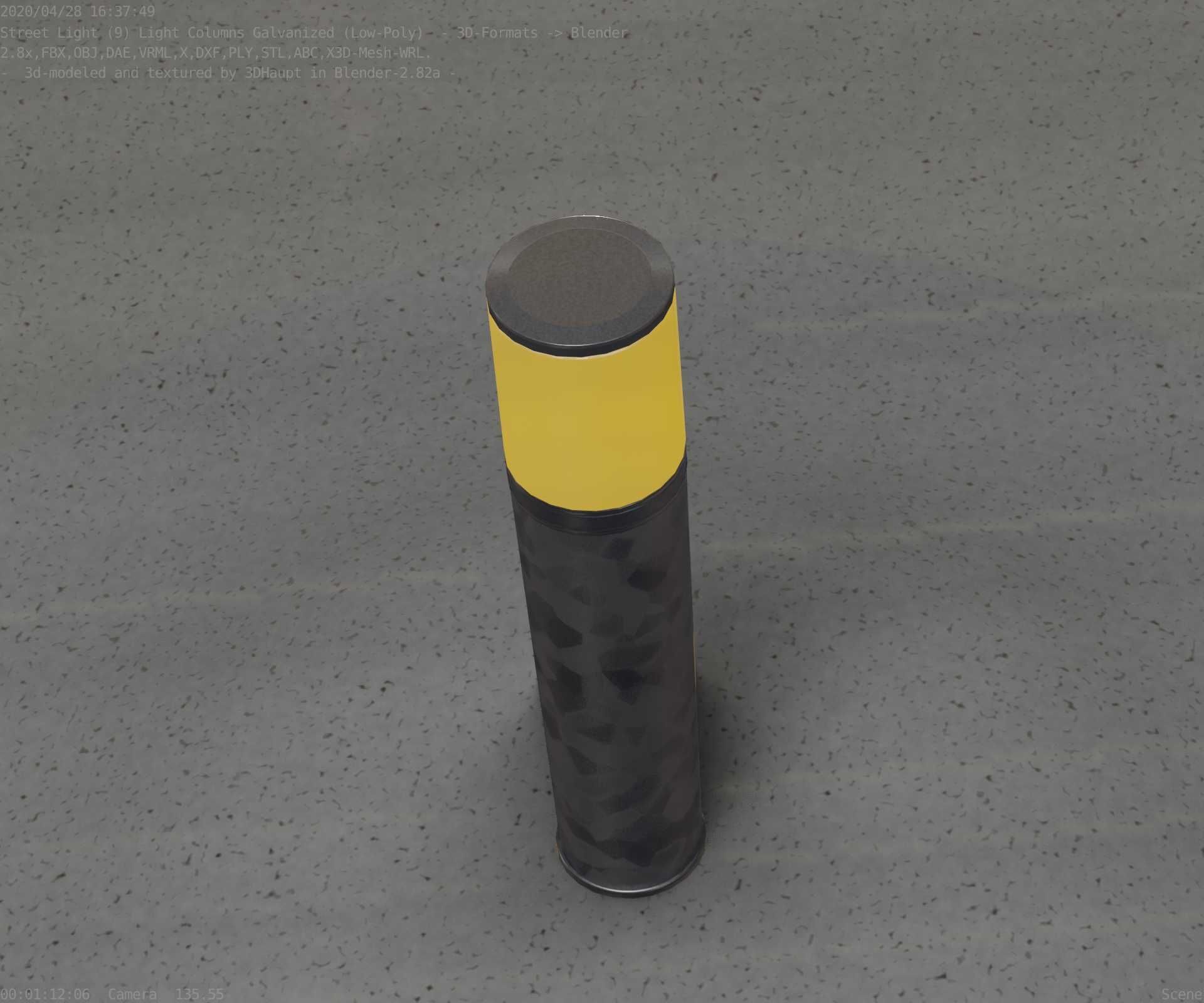 Galvanized Light-Column -18- Street-Light 9 Low-poly 3D model_18