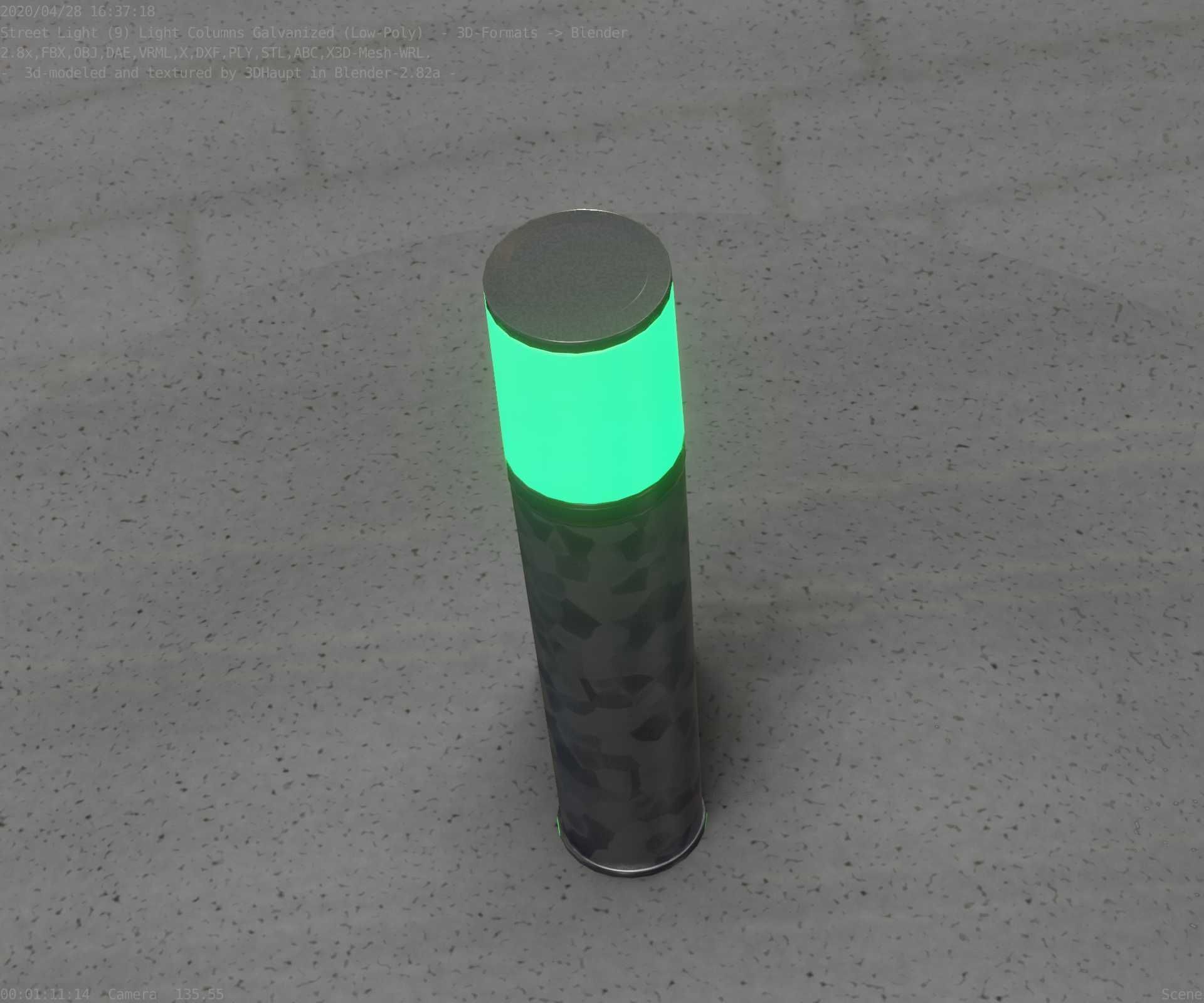 Galvanized Light-Column -18- Street-Light 9 Low-poly 3D model_2