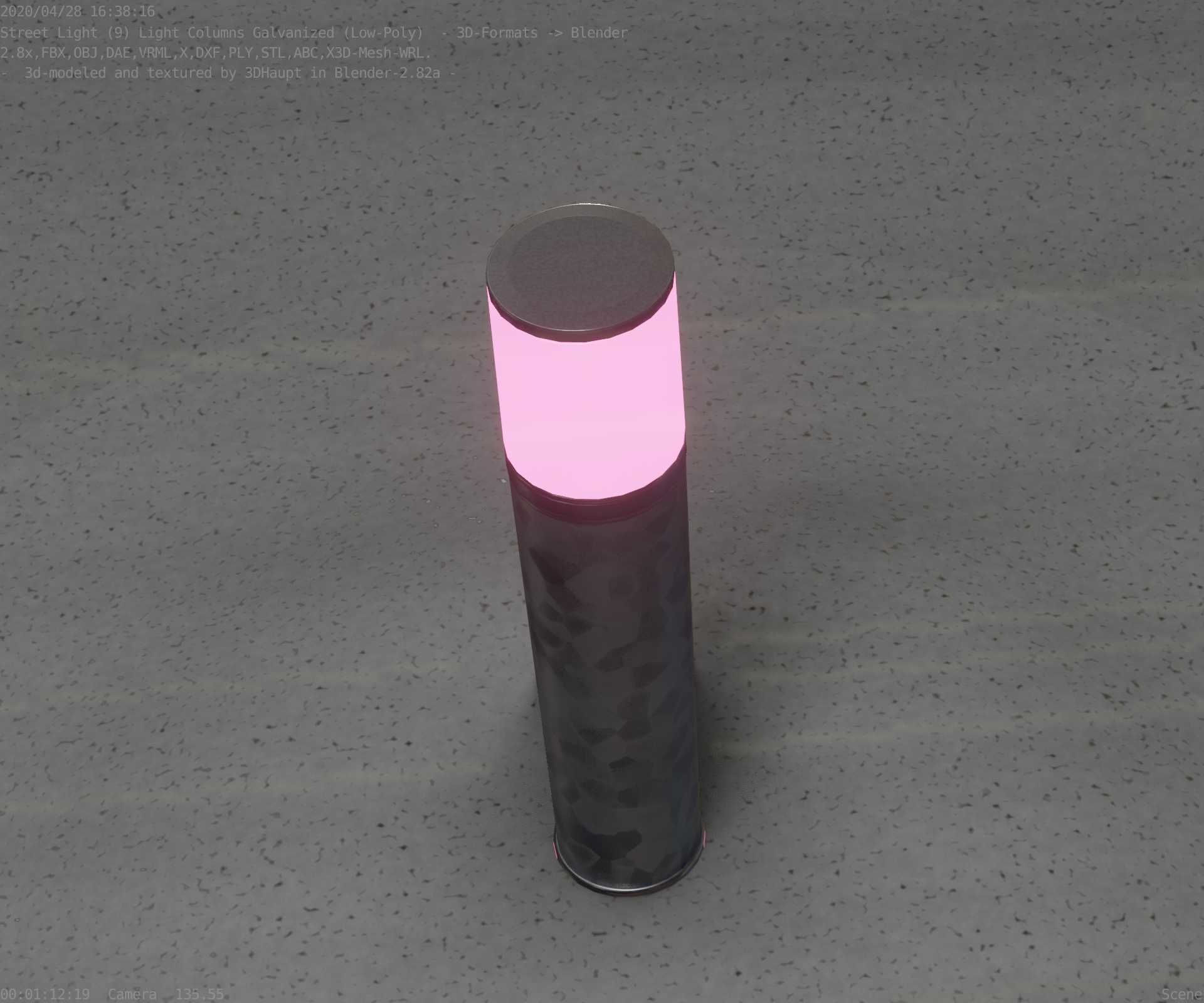 Galvanized Light-Column -18- Street-Light 9 Low-poly 3D model_47