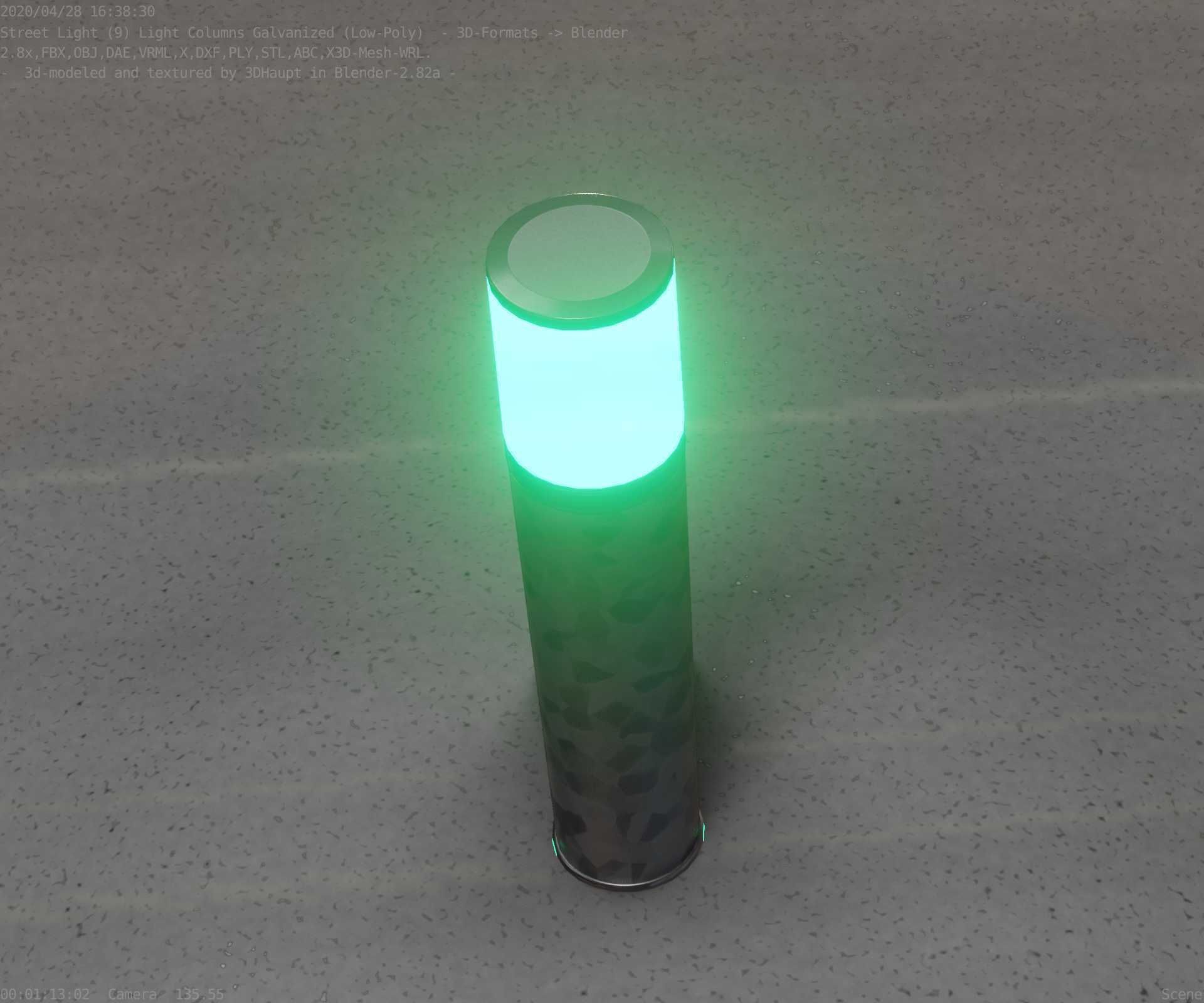 Galvanized Light-Column -18- Street-Light 9 Low-poly 3D model_54