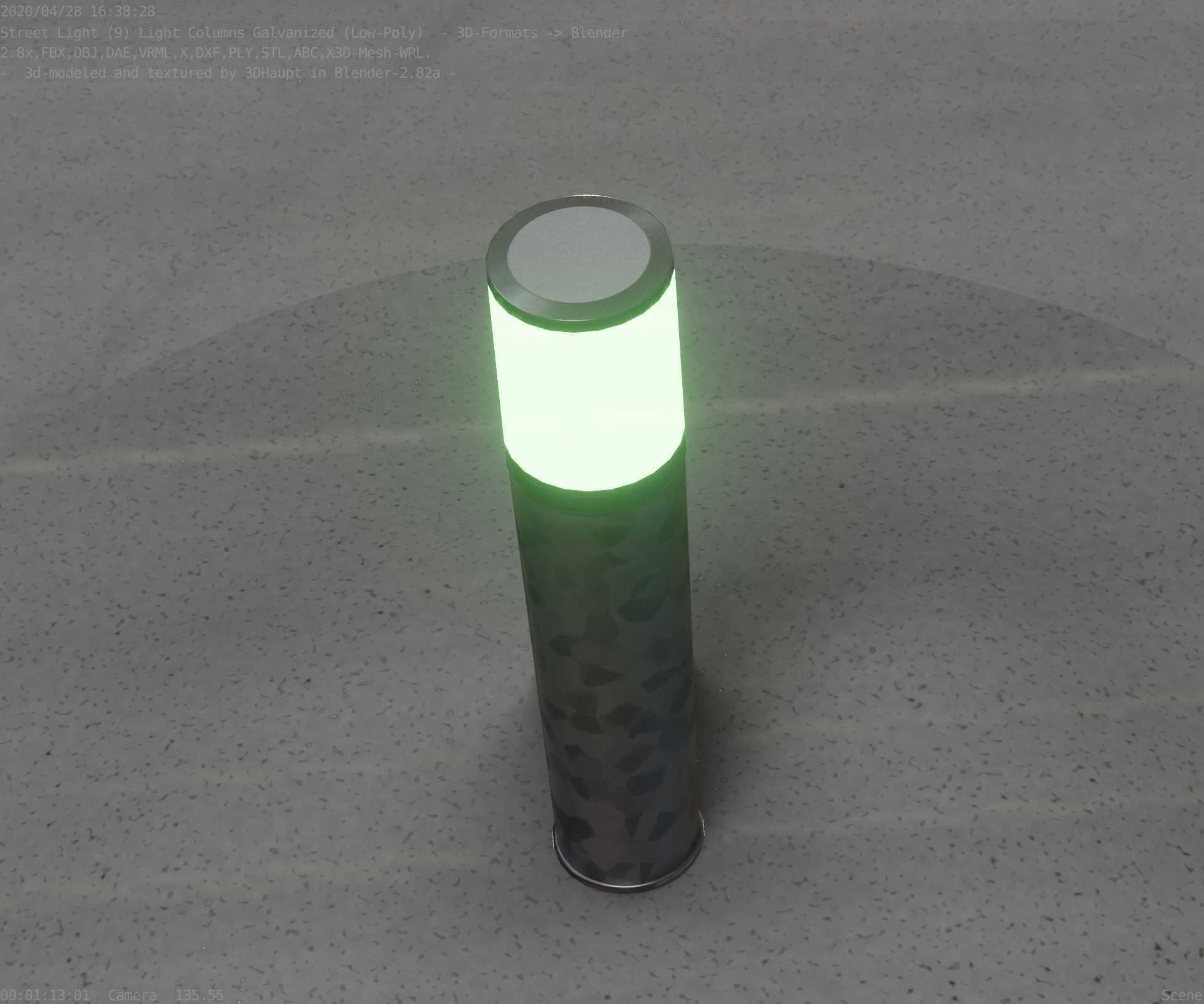 Galvanized Light-Column -18- Street-Light 9 Low-poly 3D model_53