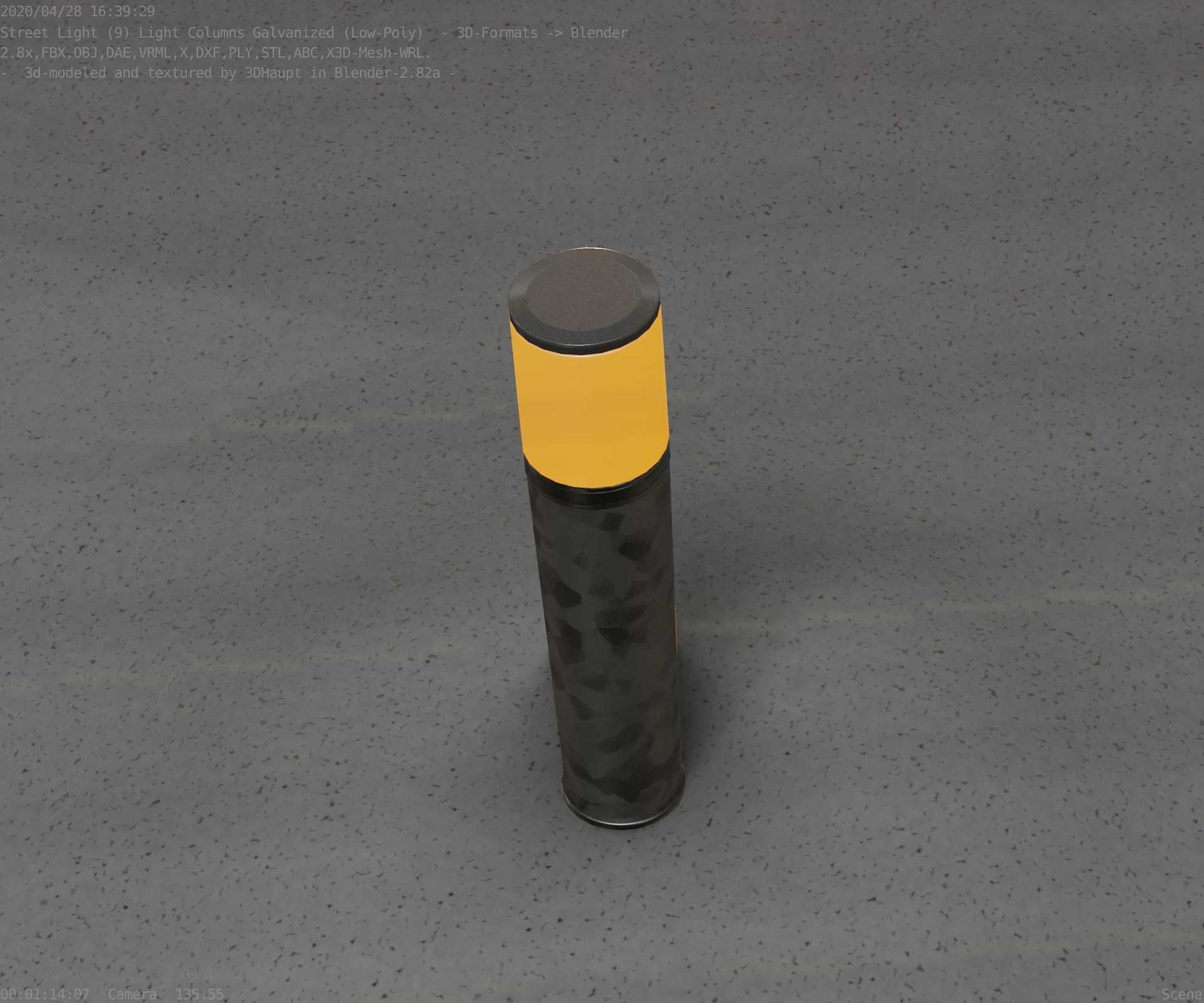 Galvanized Light-Column -18- Street-Light 9 Low-poly 3D model_83