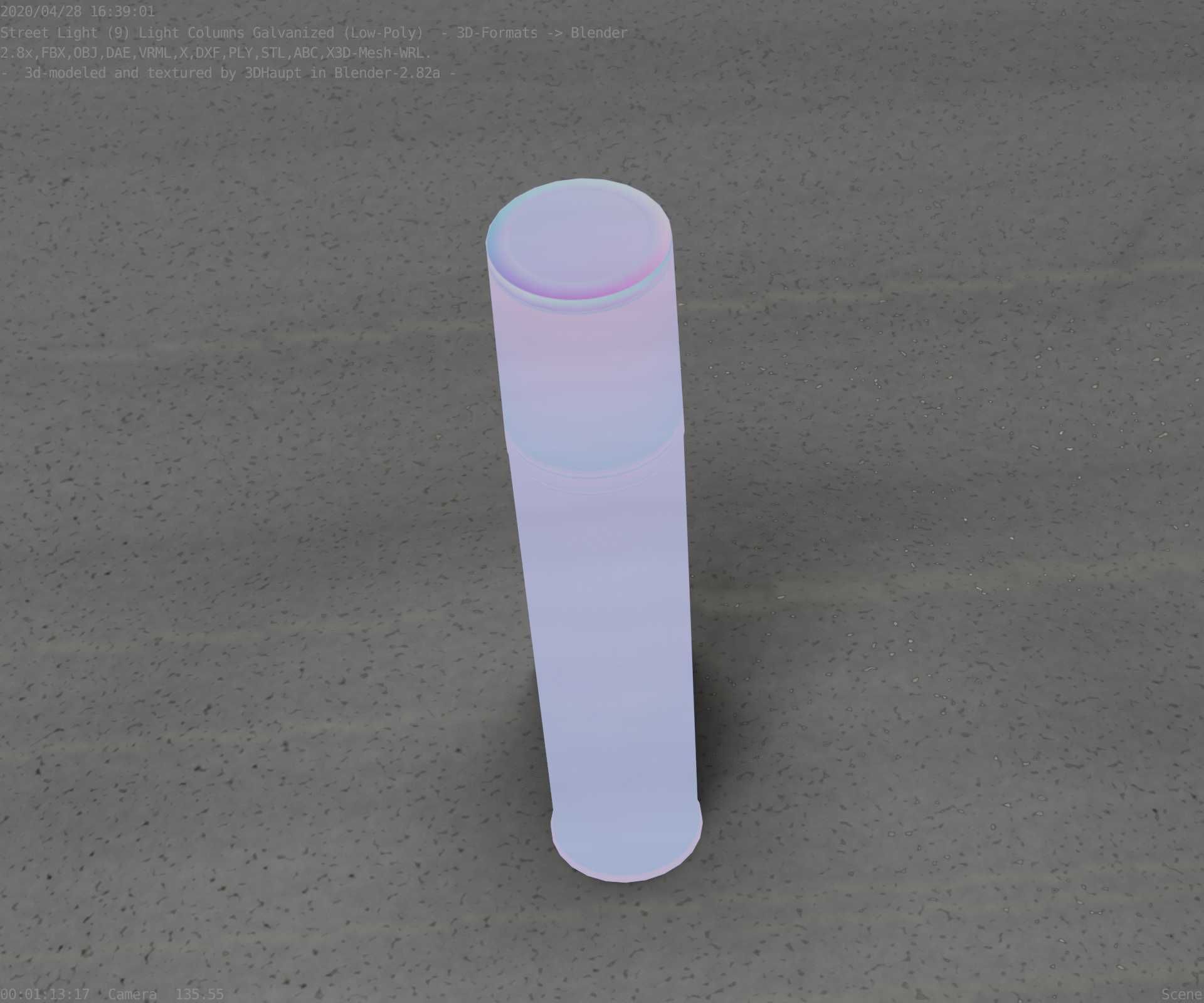 Galvanized Light-Column -18- Street-Light 9 Low-poly 3D model_69