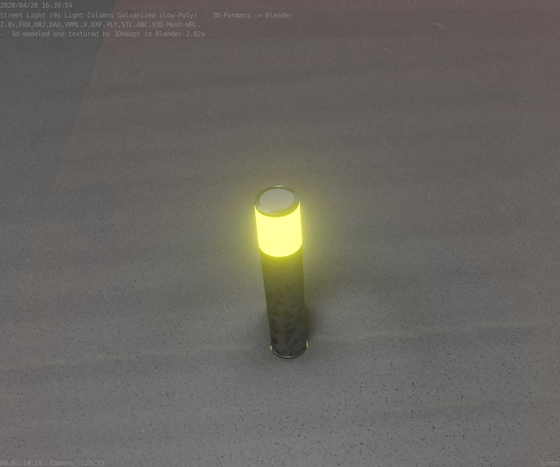 Galvanized Light-Column -18- Street-Light 9 Low-poly 3D model_95