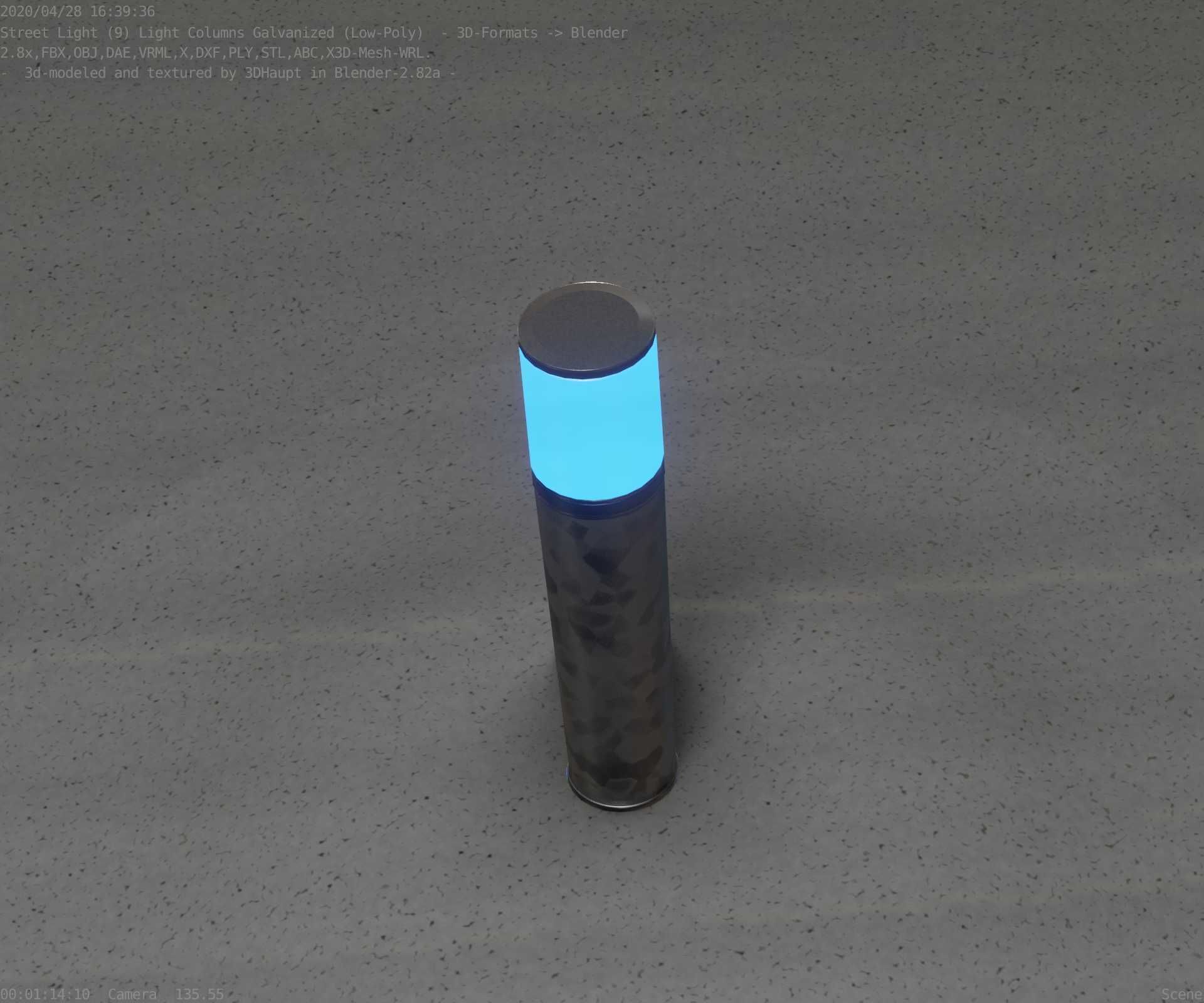 Galvanized Light-Column -18- Street-Light 9 Low-poly 3D model_86