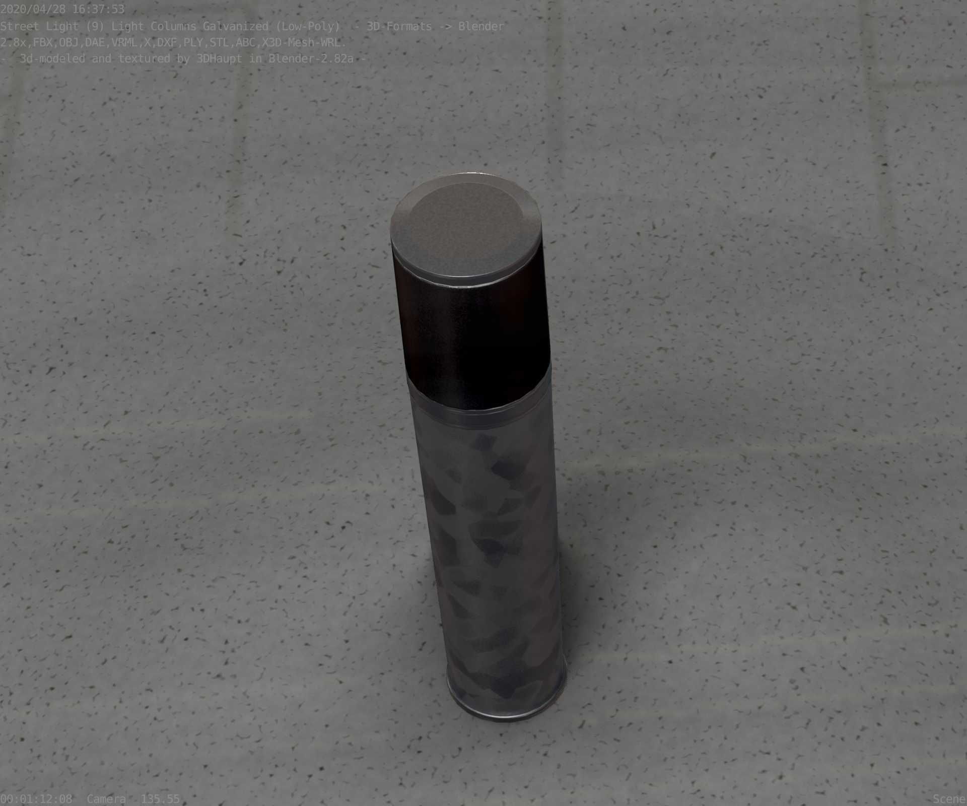 Galvanized Light-Column -18- Street-Light 9 Low-poly 3D model_20