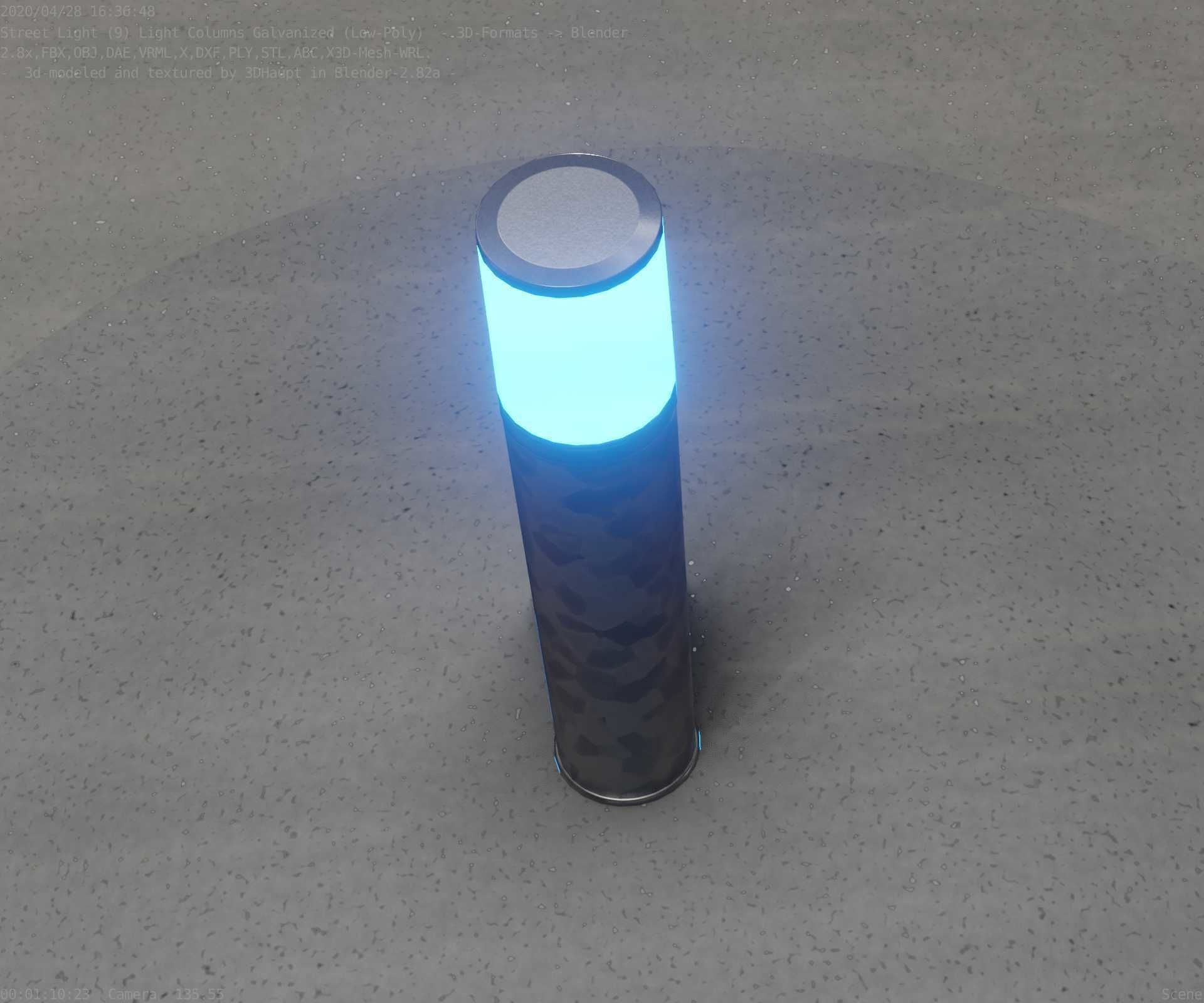 Galvanized Light-Column -18- Street-Light 9 Low-poly 3D model_28