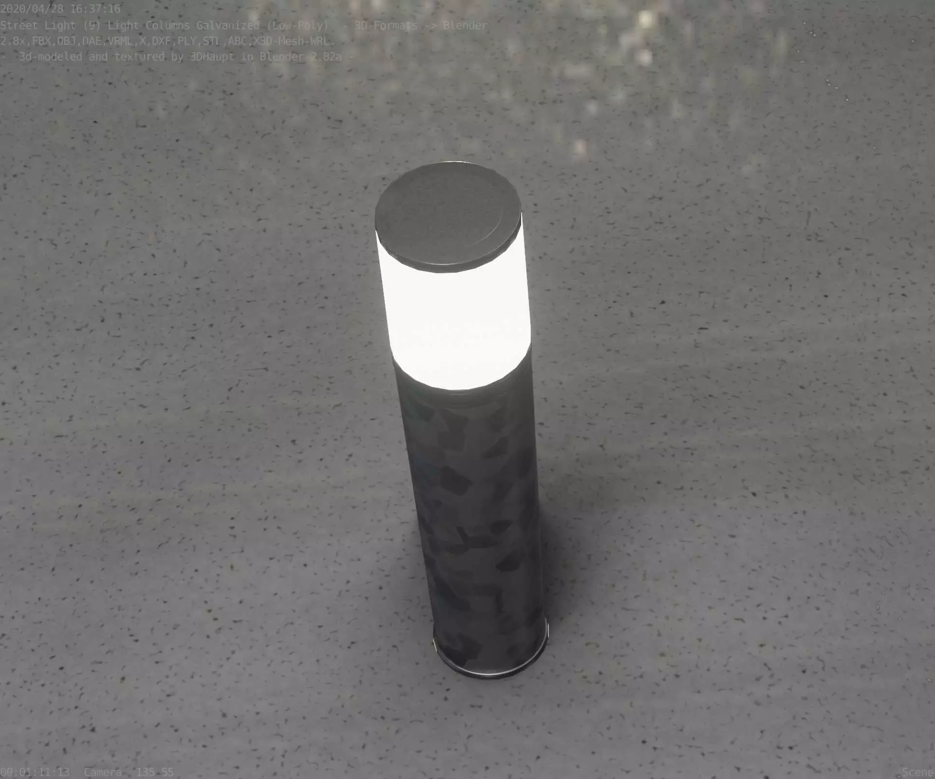 Galvanized Light-Column -18- Street-Light 9 Low-poly 3D model_0