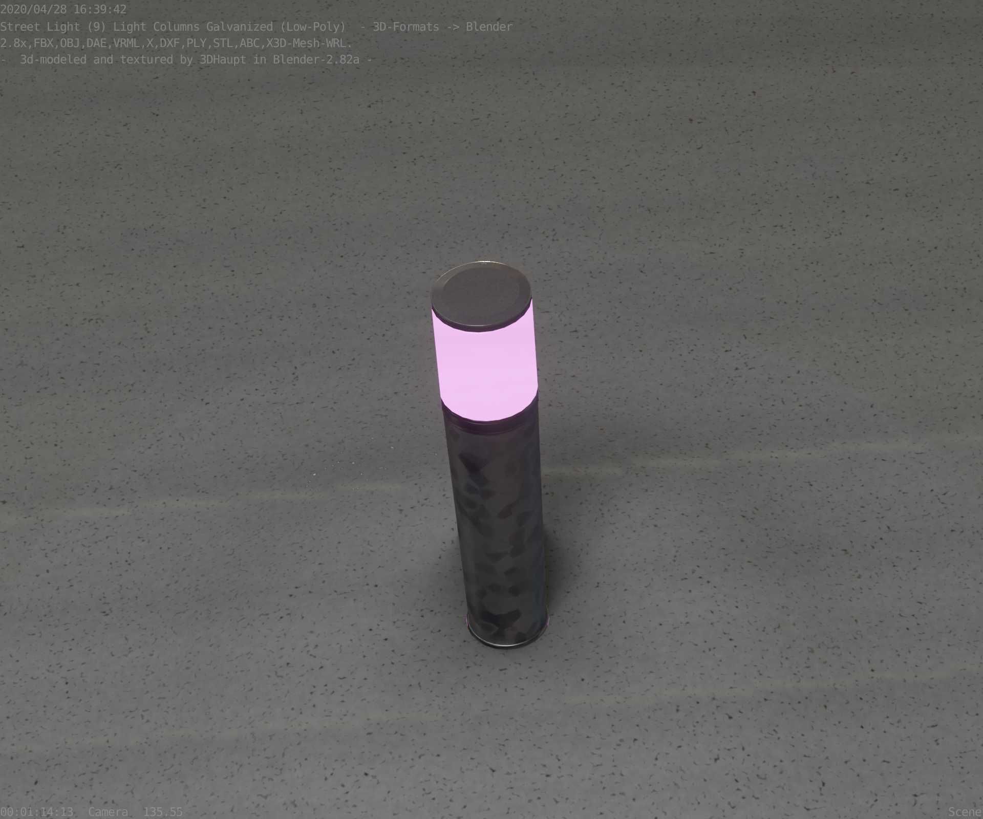 Galvanized Light-Column -18- Street-Light 9 Low-poly 3D model_89
