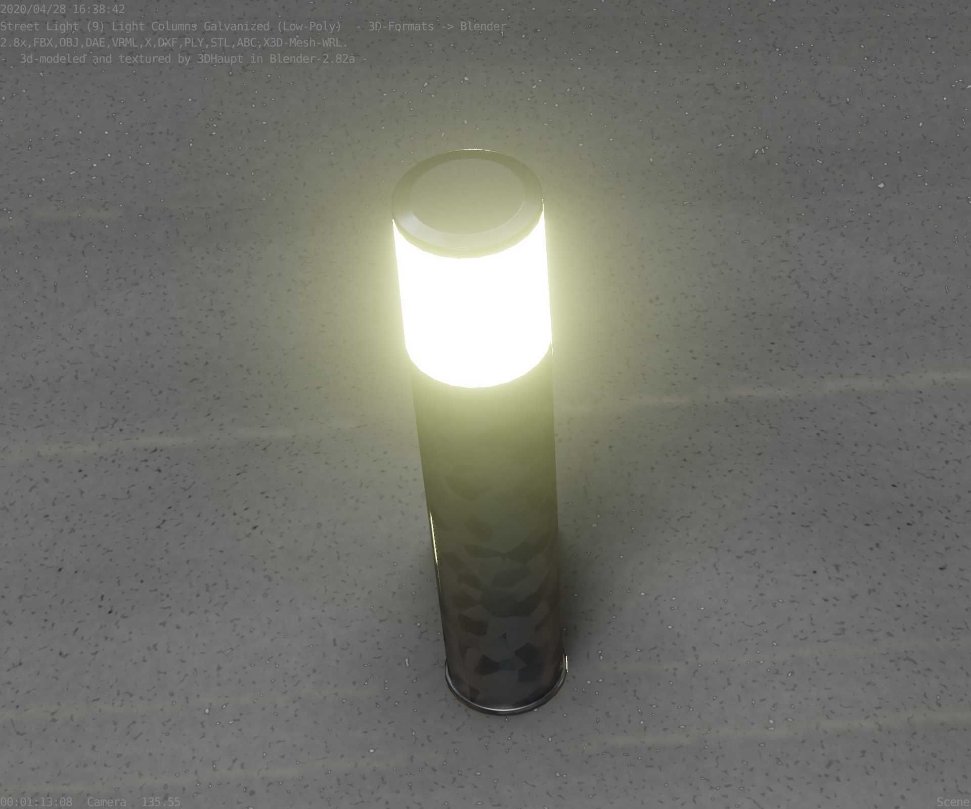 Galvanized Light-Column -18- Street-Light 9 Low-poly 3D model_60