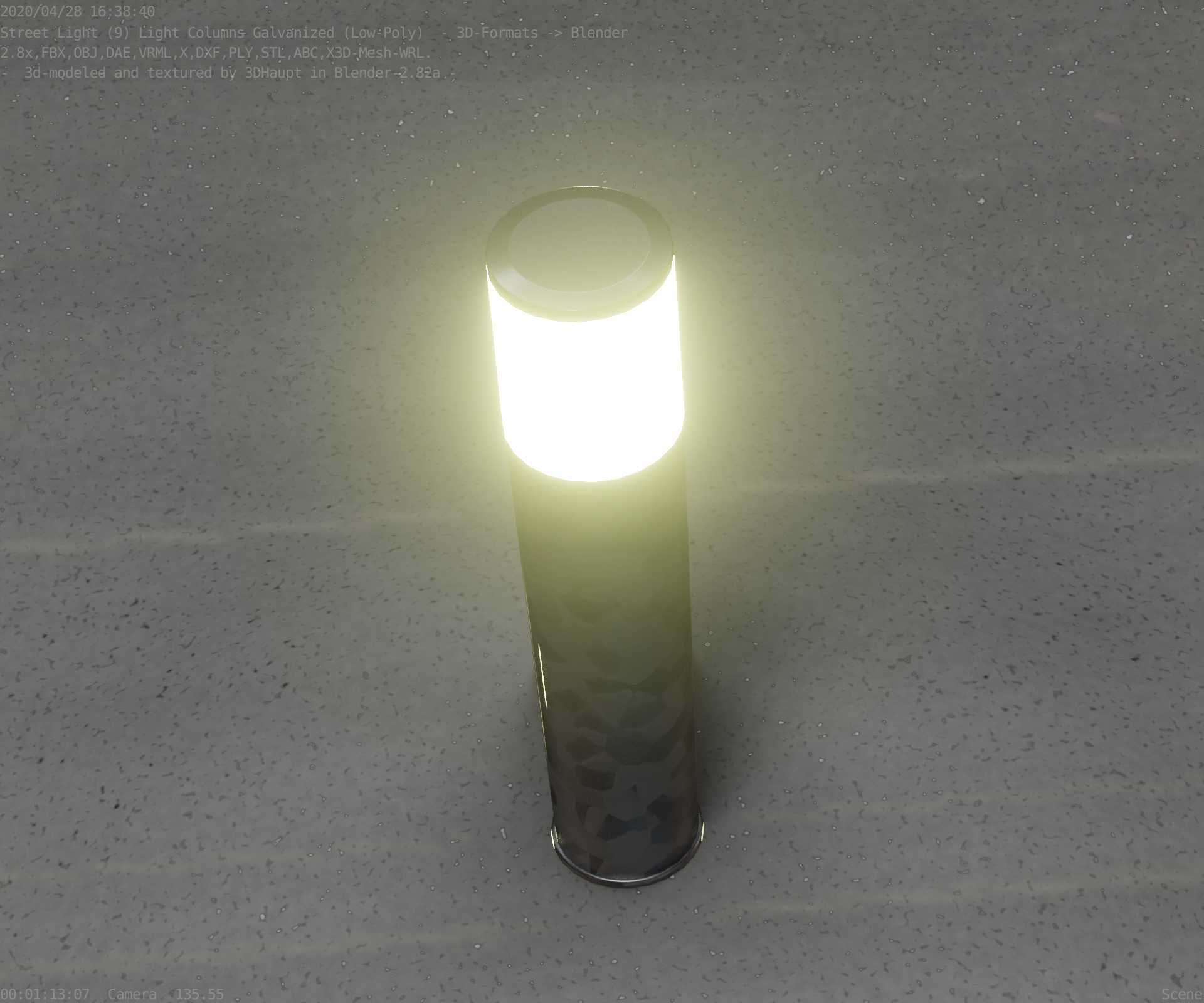 Galvanized Light-Column -18- Street-Light 9 Low-poly 3D model_59