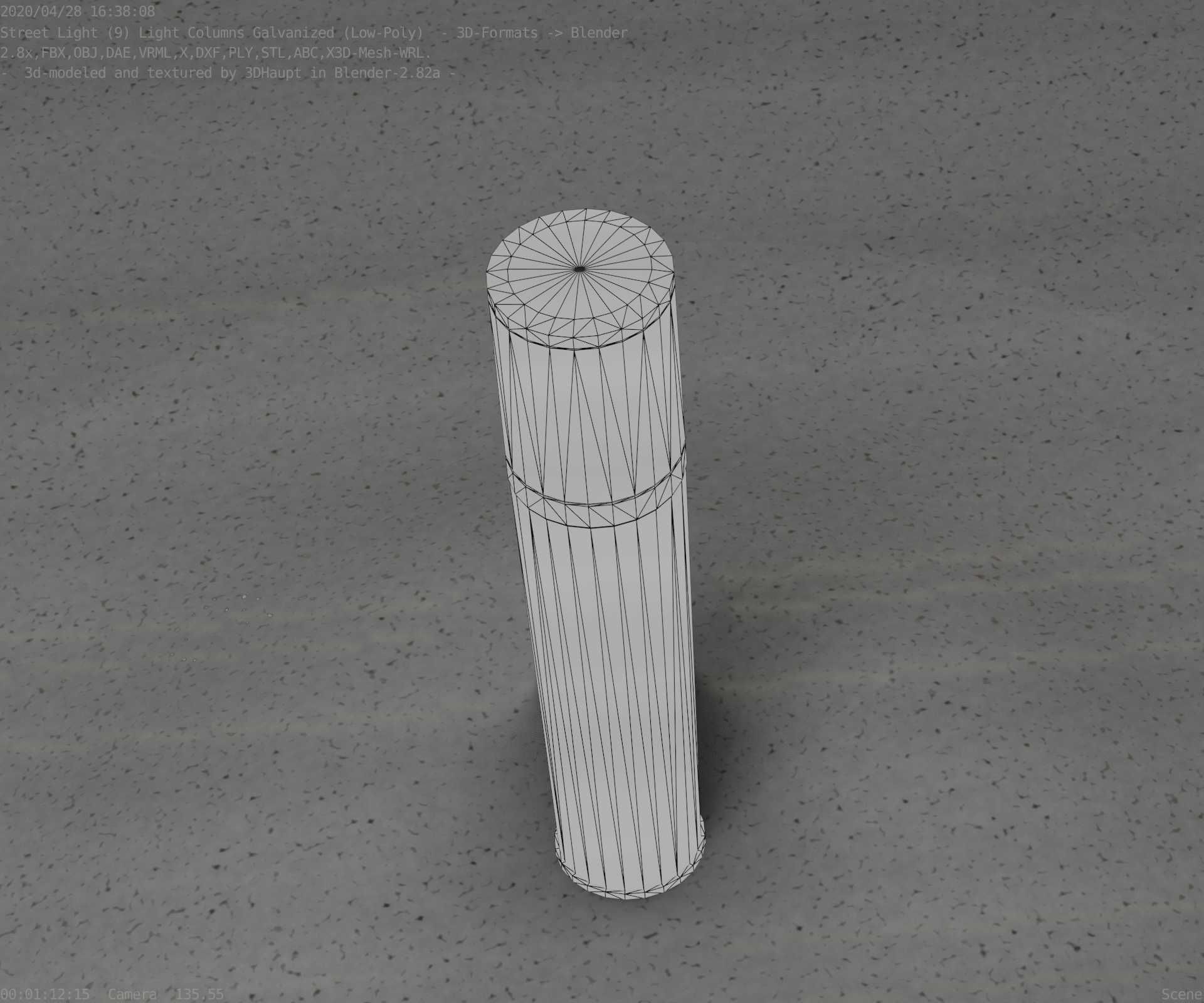 Galvanized Light-Column -18- Street-Light 9 Low-poly 3D model_43