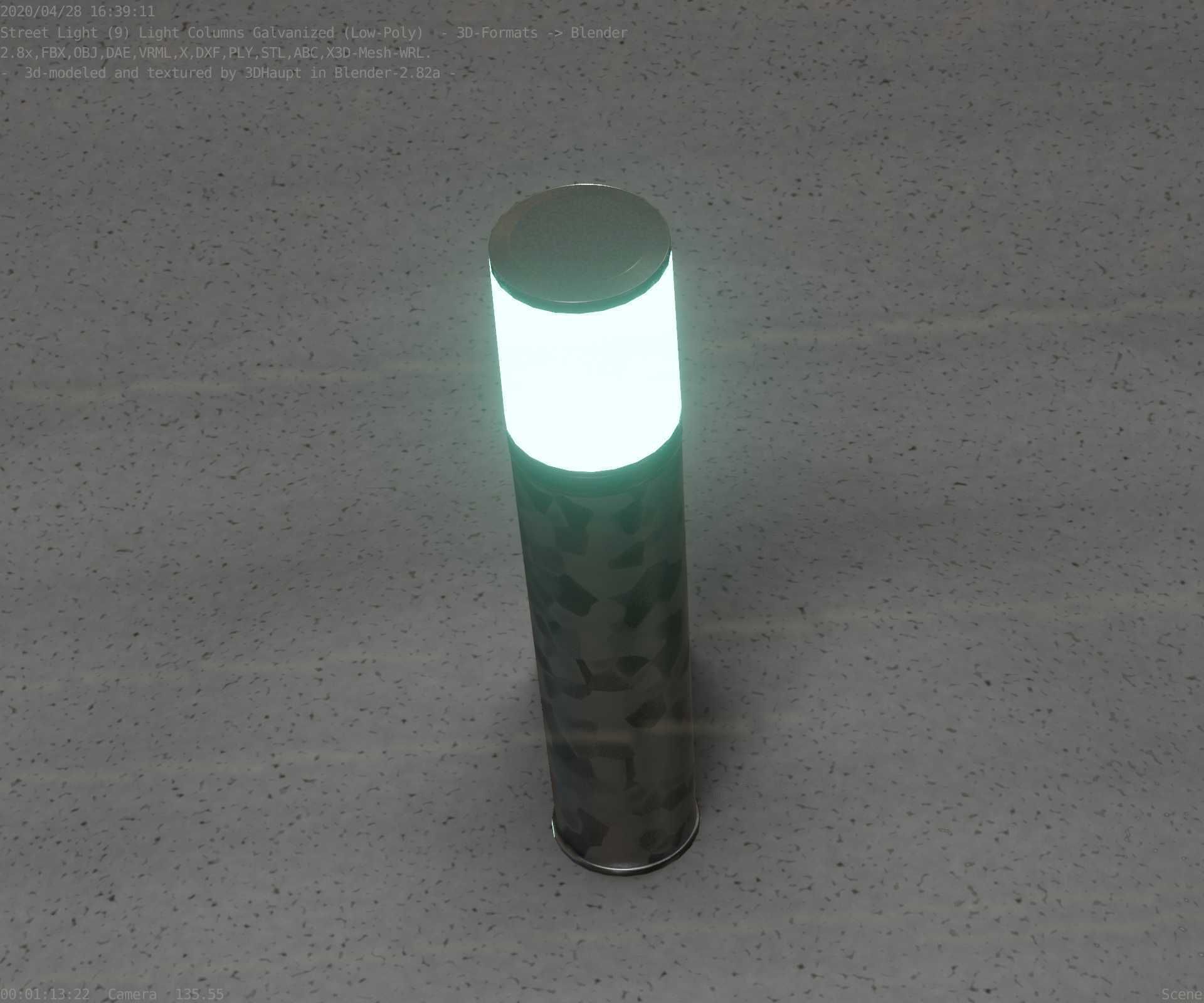 Galvanized Light-Column -18- Street-Light 9 Low-poly 3D model_74