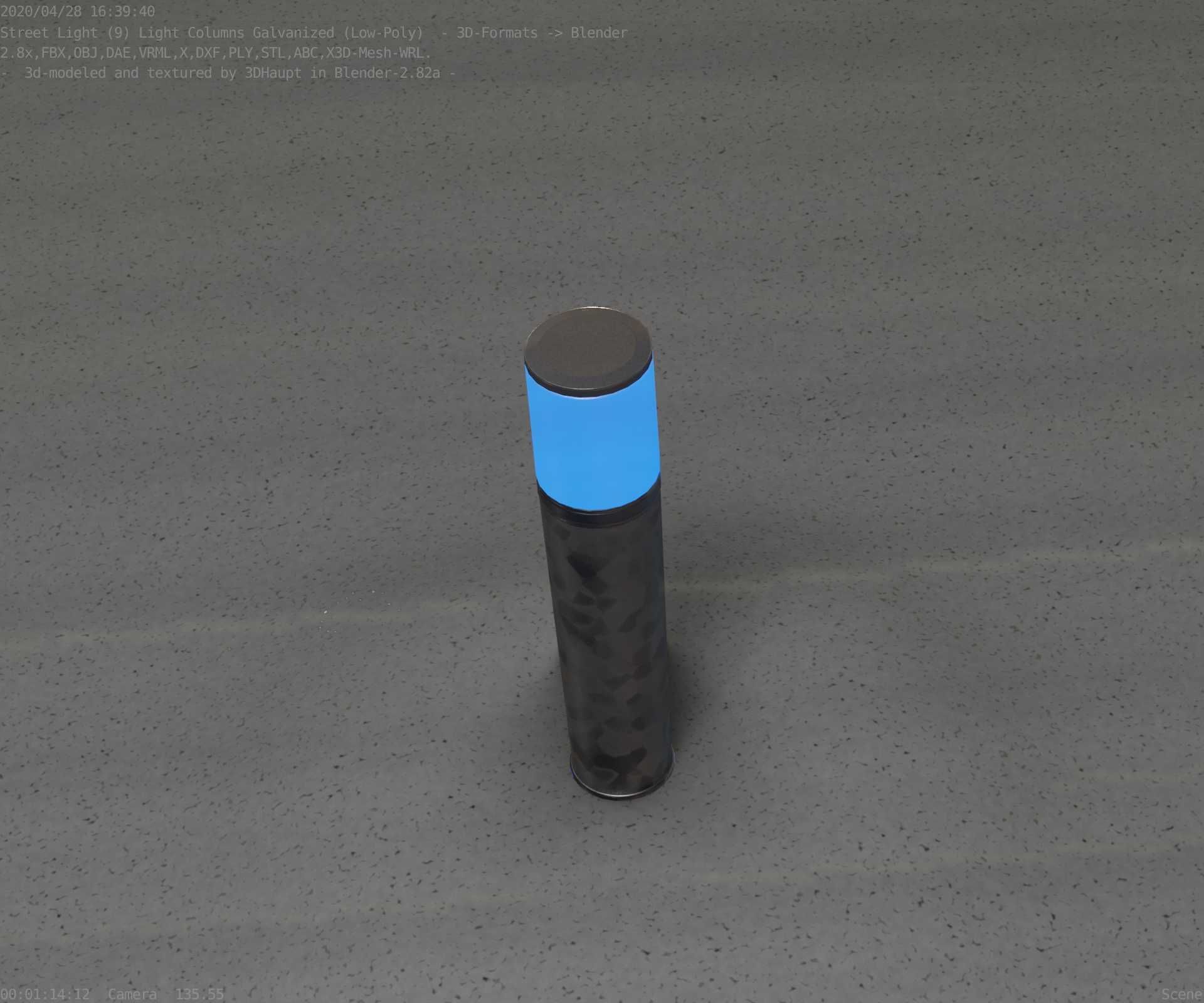 Galvanized Light-Column -18- Street-Light 9 Low-poly 3D model_88